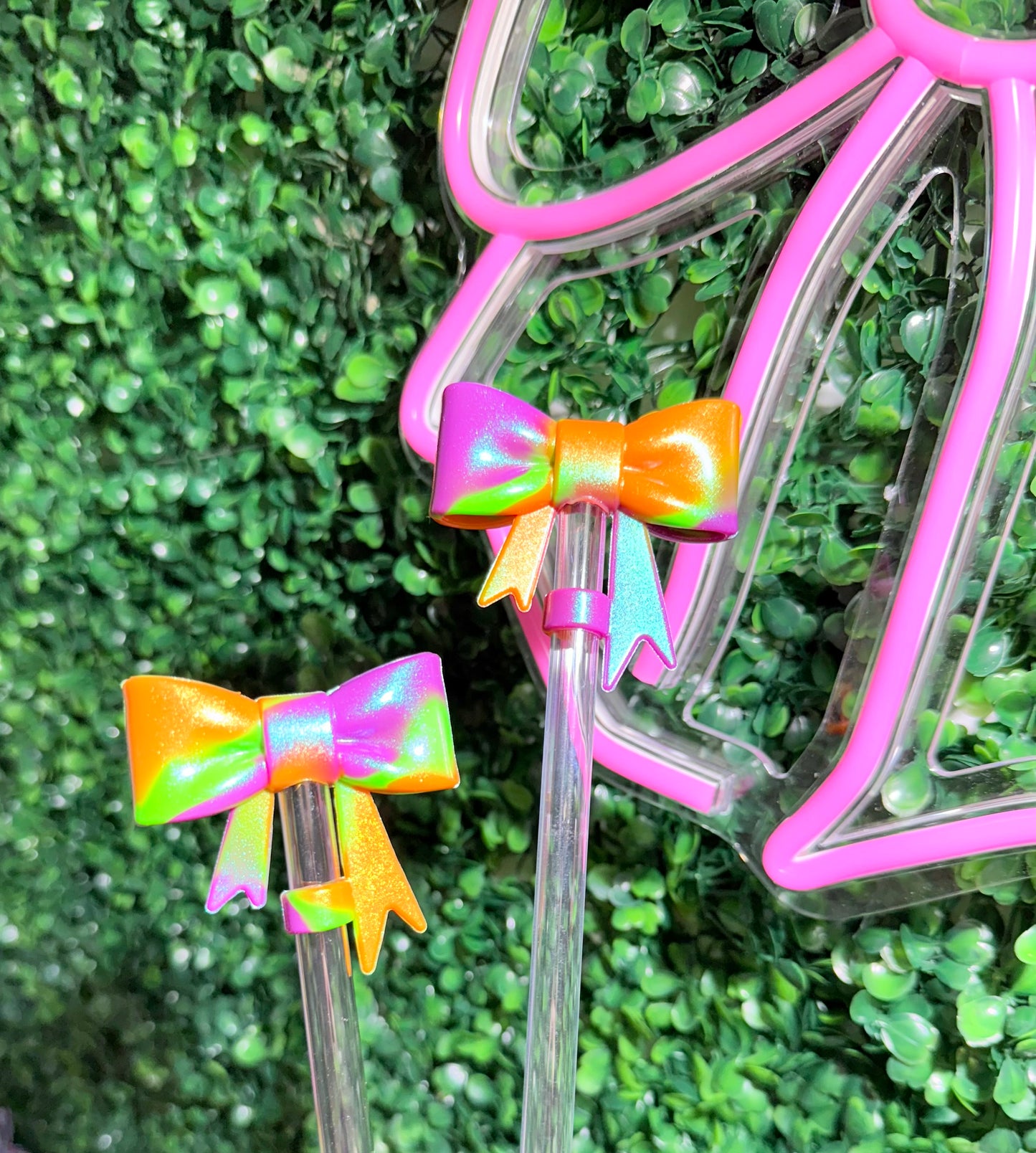 Opal Halloween Swirl strawtopper bow