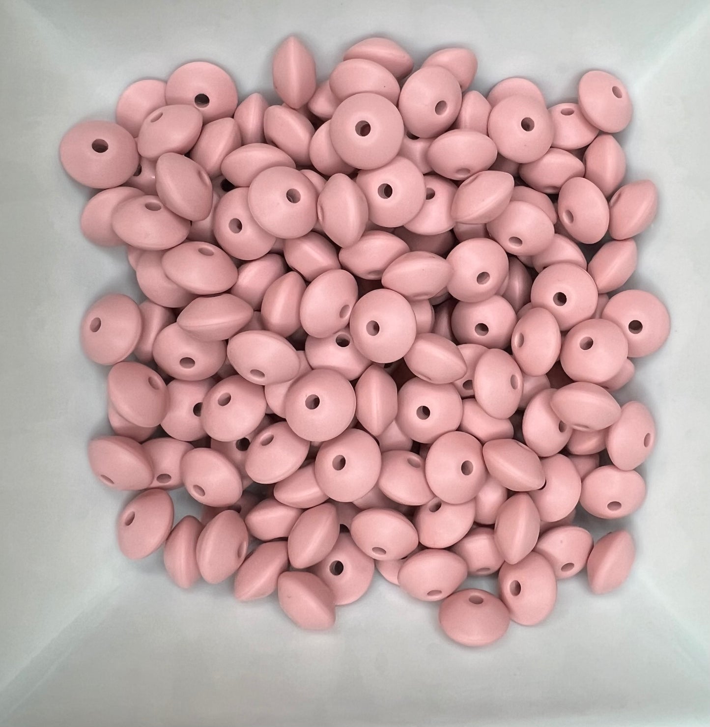 12mm blush lentil beads