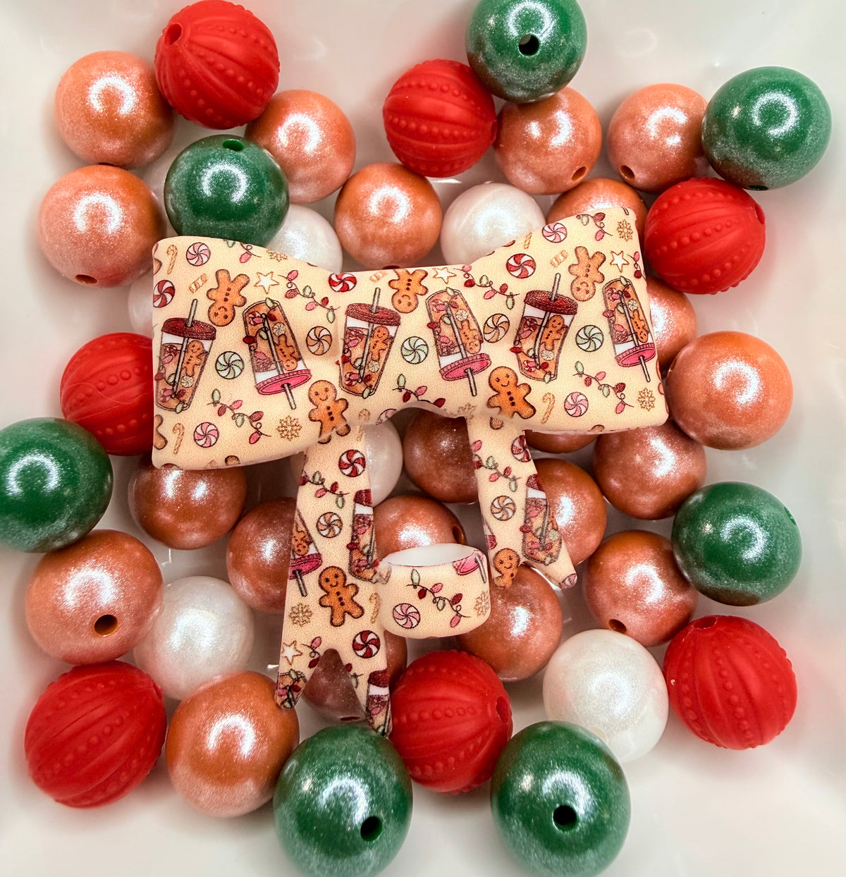 Gingerbread drinks strawtopper bow