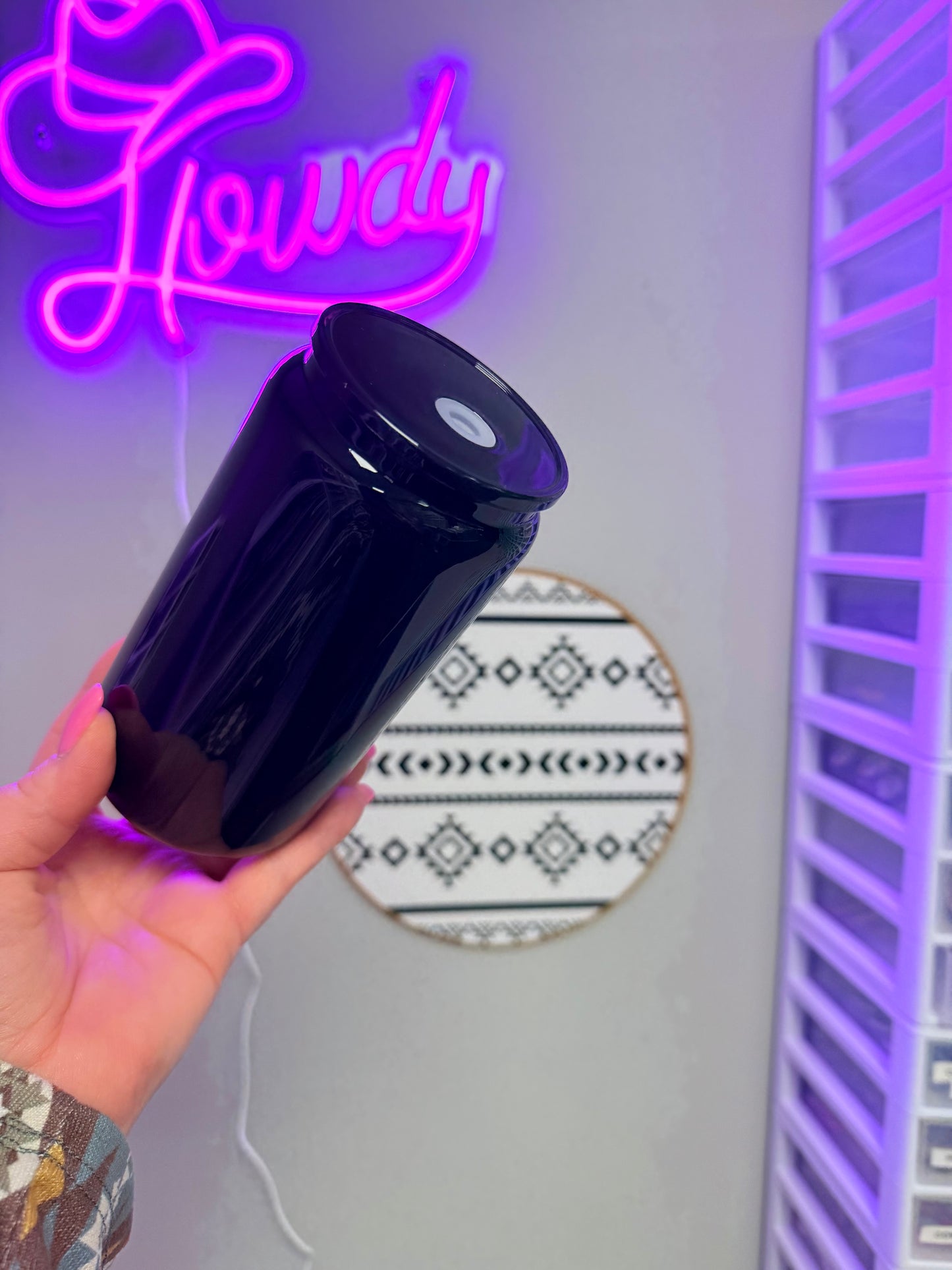 16oz Glass Black can cups