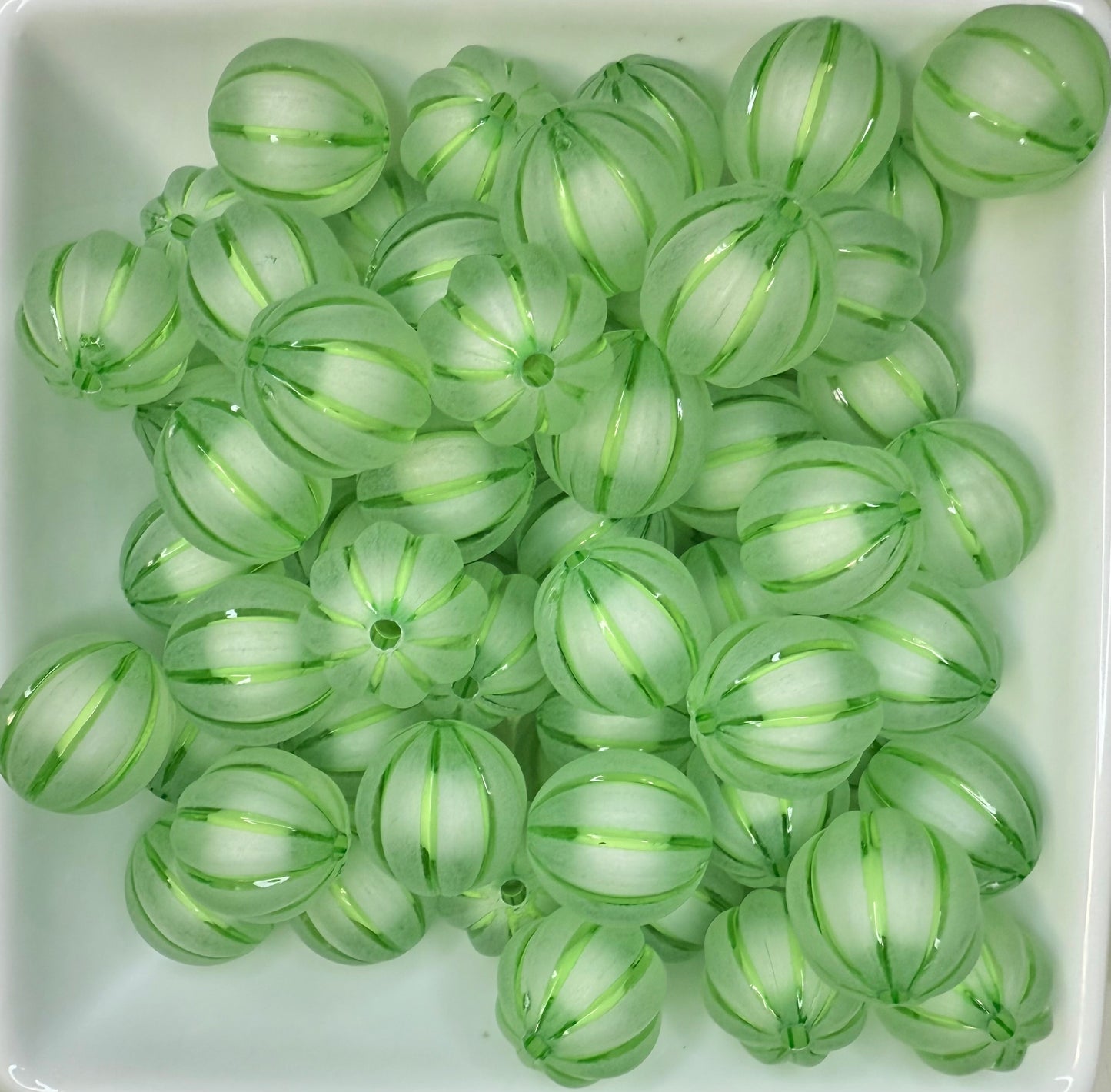 20mm Frosted stripe acrylic beads