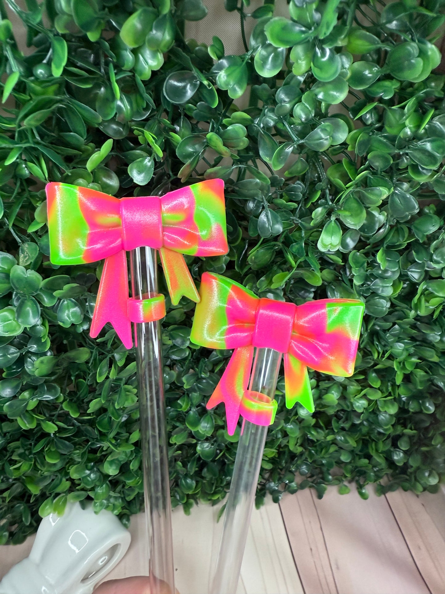 Opal Summer vibes strawtopper bow marble