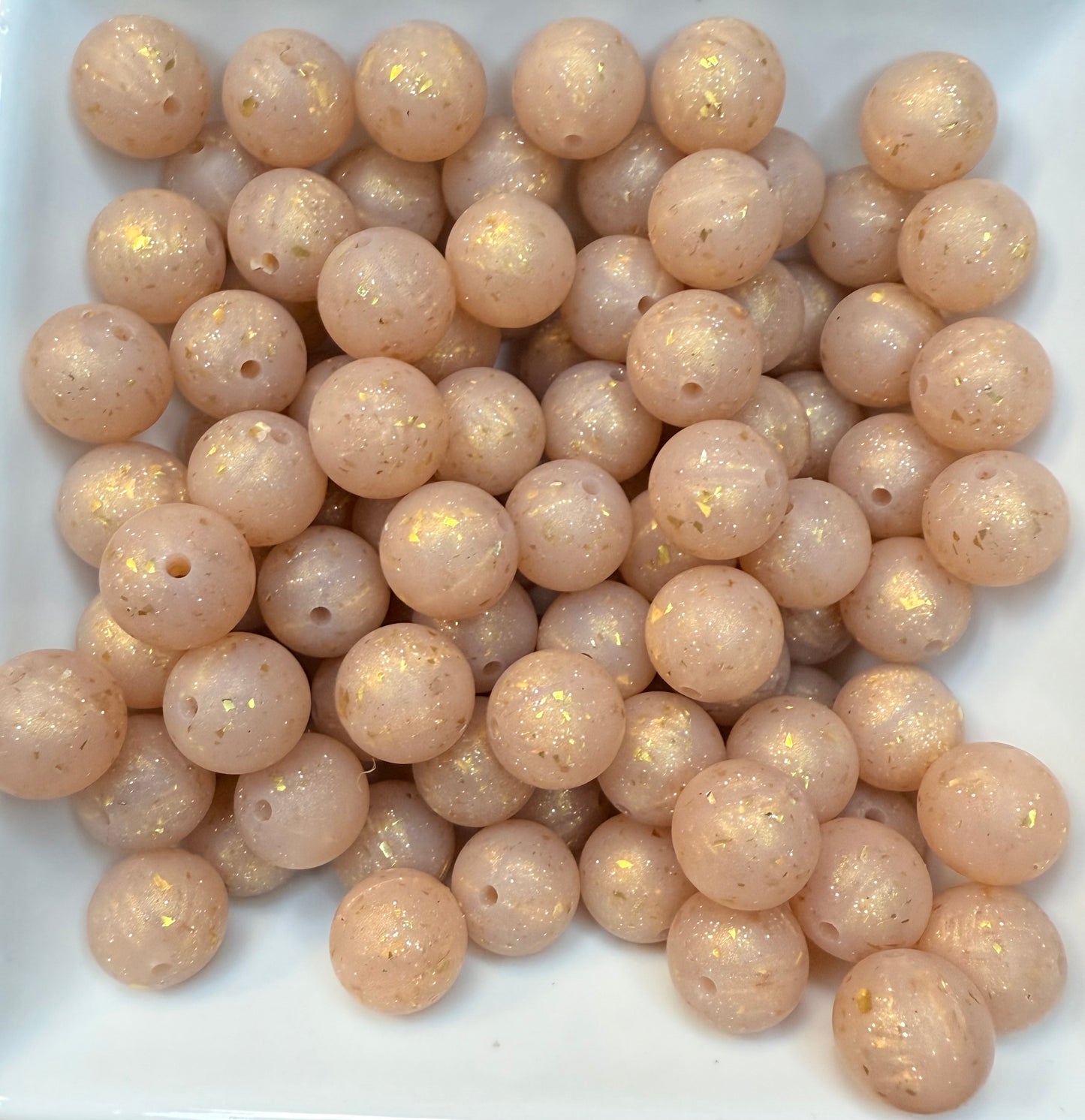 15mm Chunky Glitter silicone beads