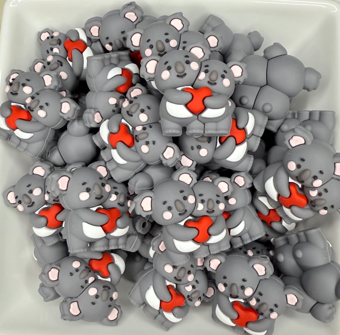 3D Koalas with heart Focal