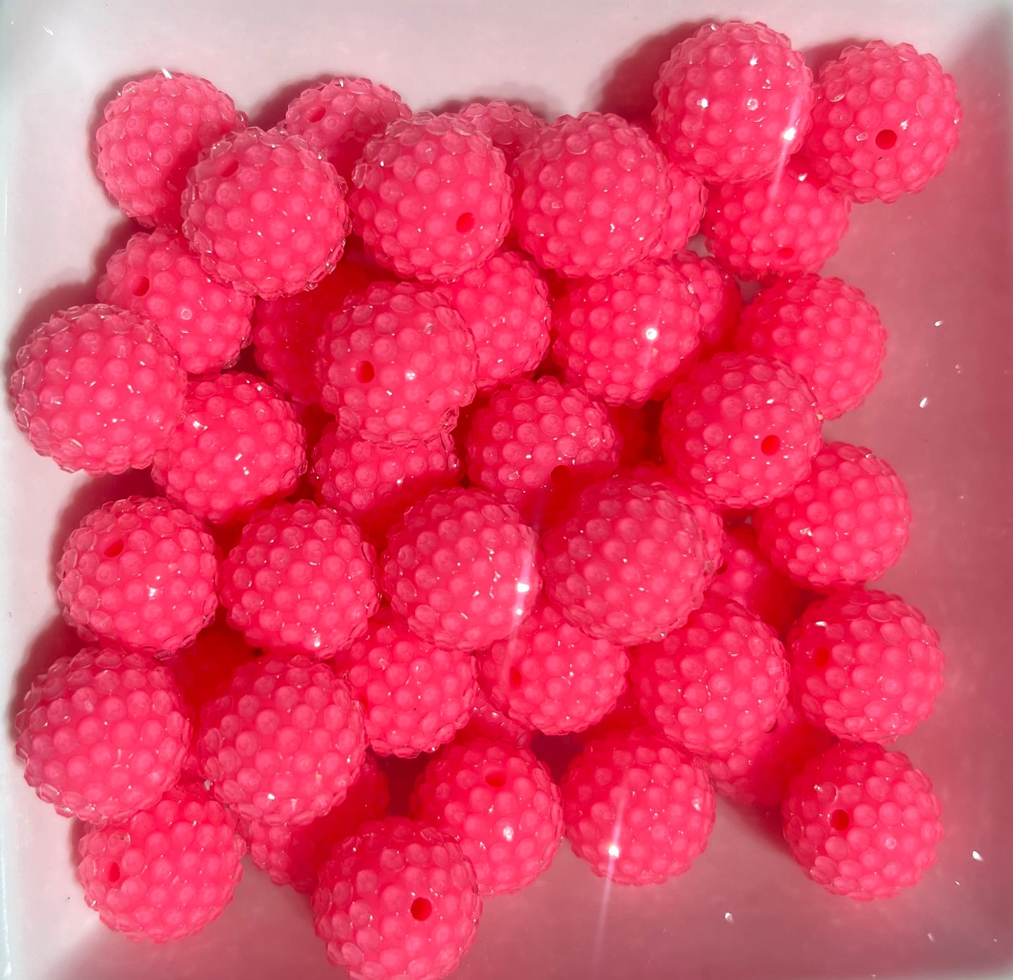 20mm Jelly Bright pink acrylic beads