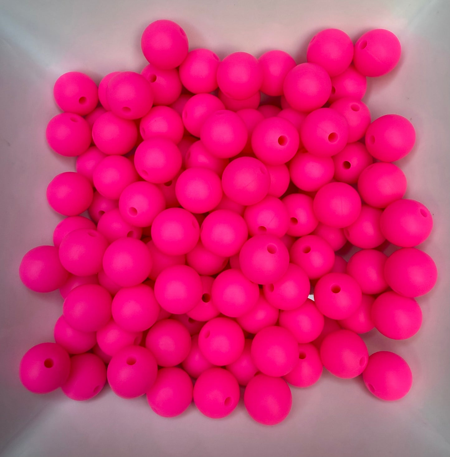 12mm Neon pink silicone bead