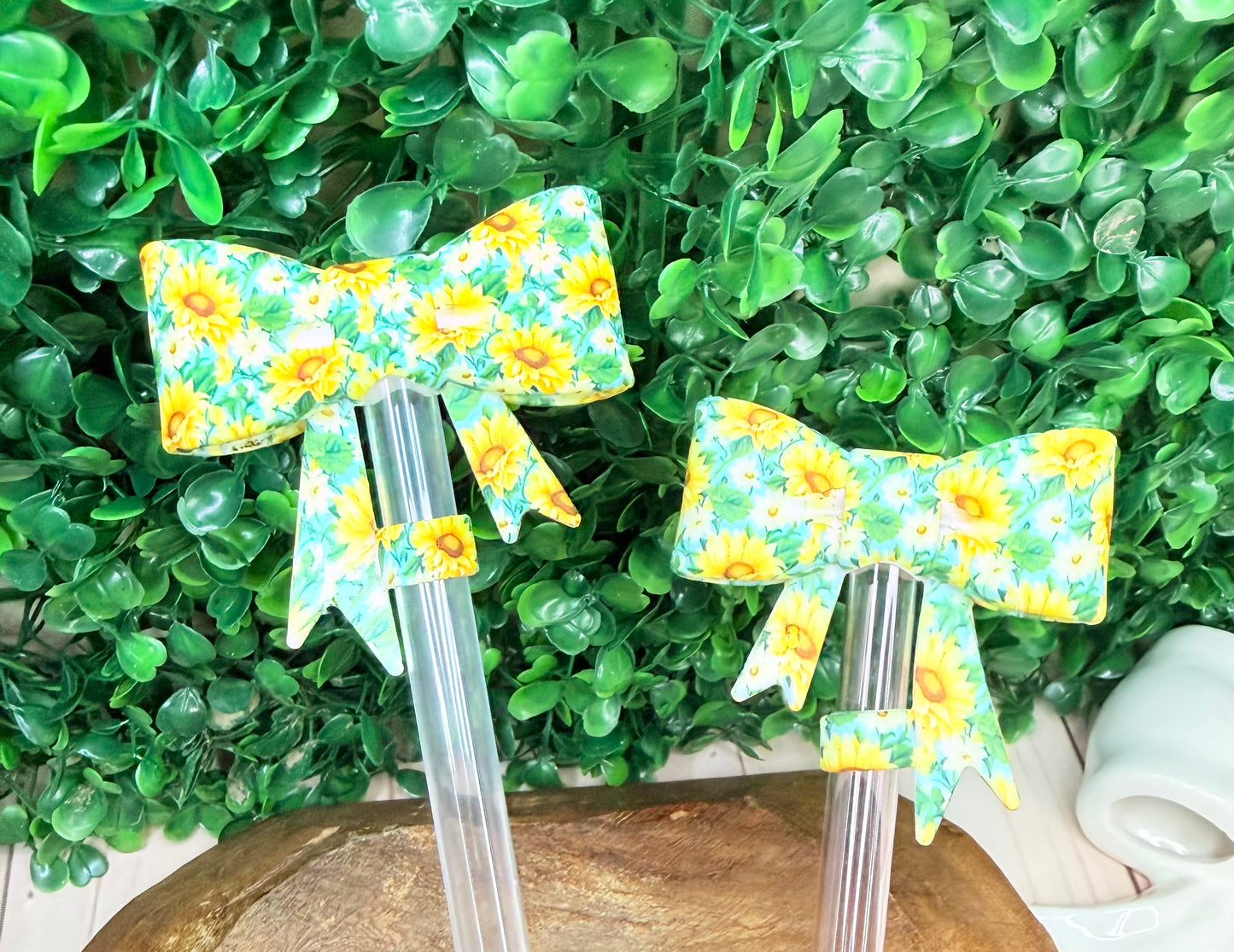 Sunflower Sky strawtopper bow •Exclusive•