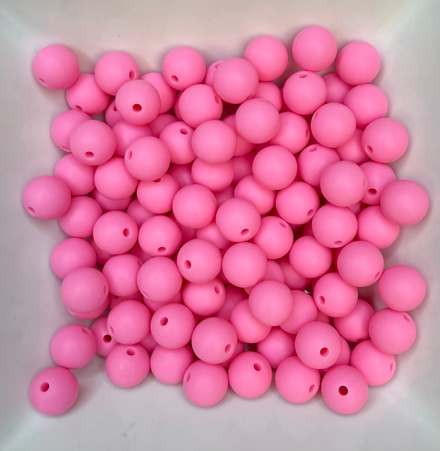 12mm Pink silicone bead