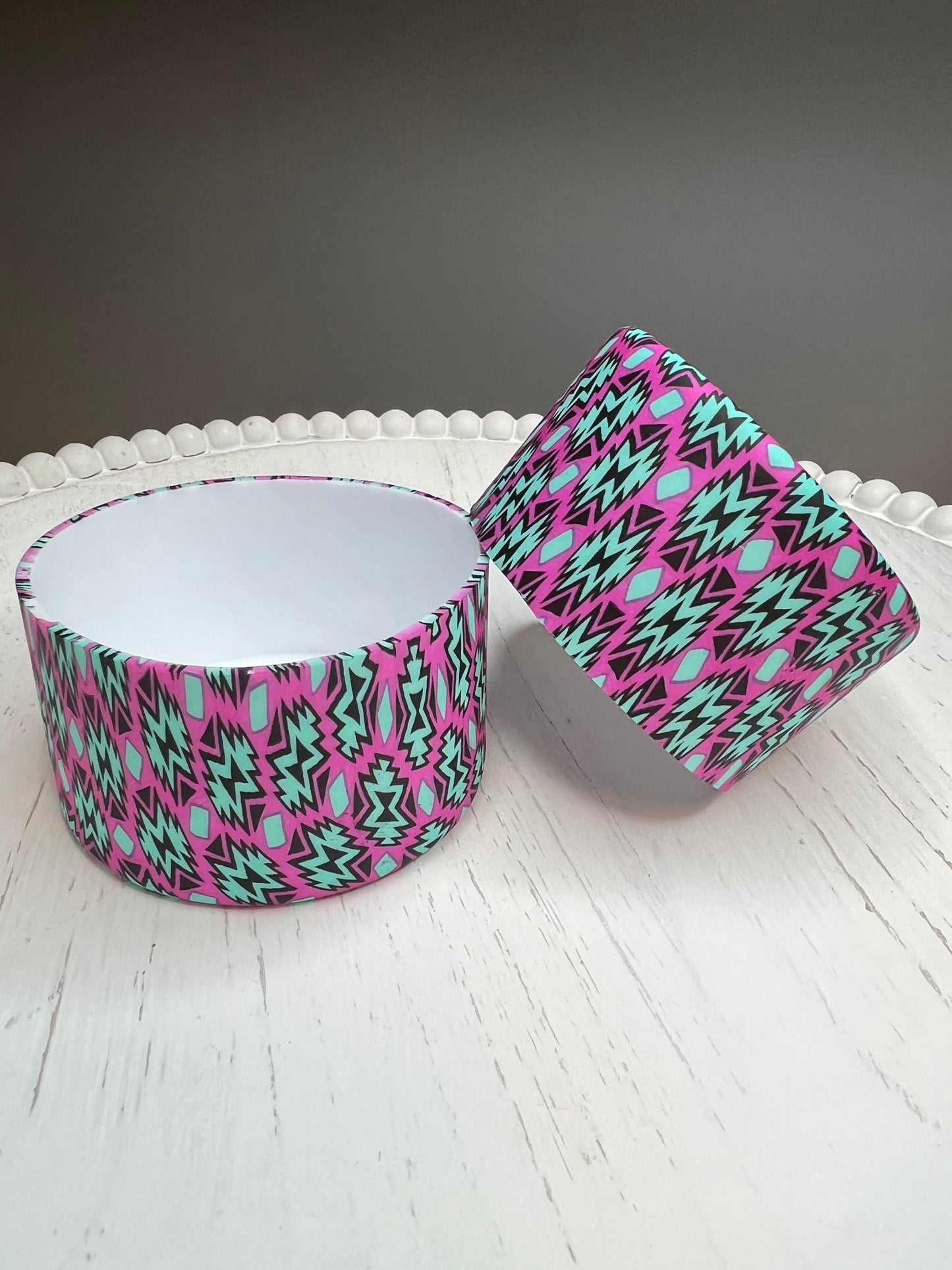 Hot pink and teal Aztec tumbler boot (EXCLUSIVE)