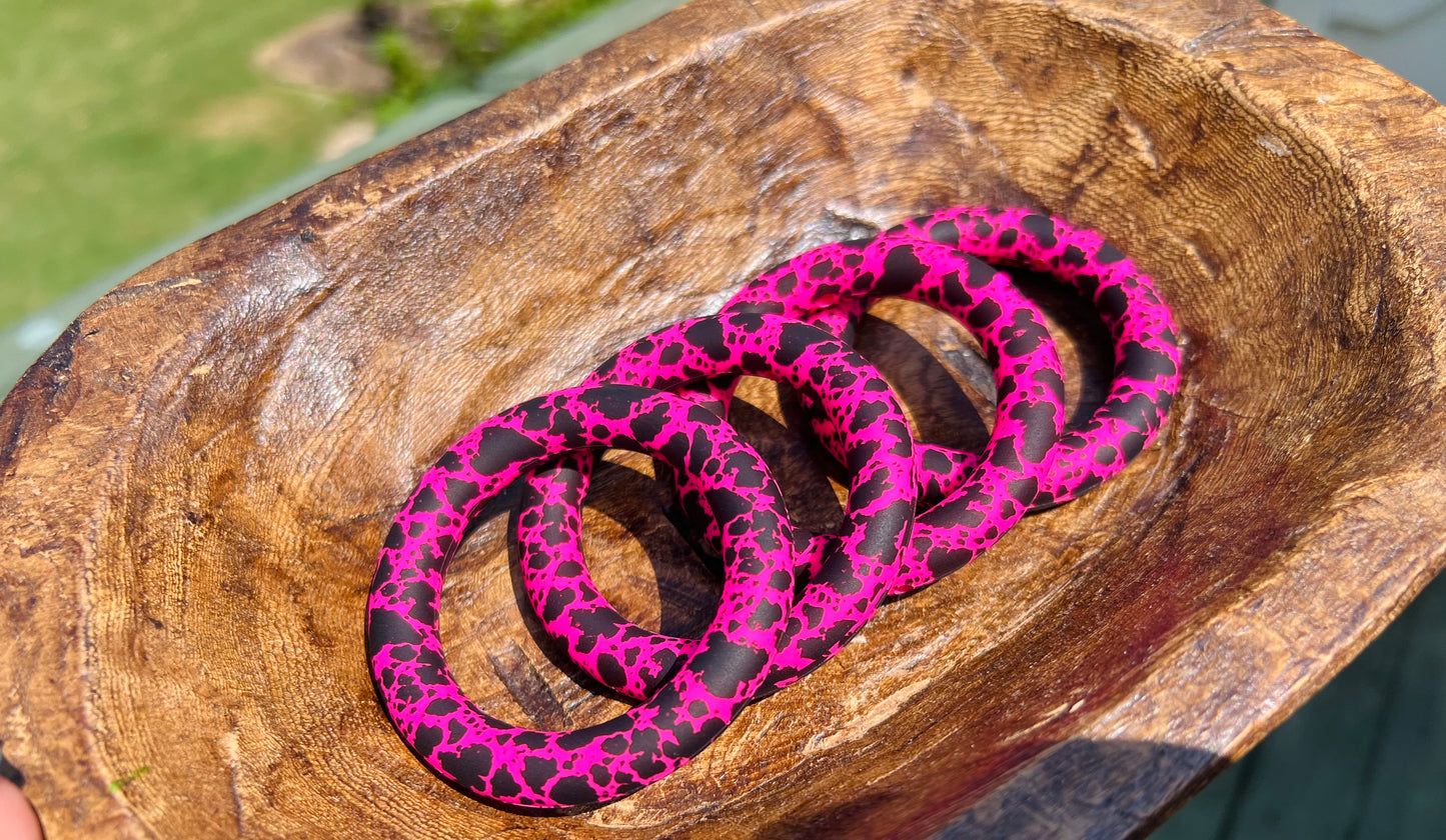 65mm Iconic pink cow hide Ring