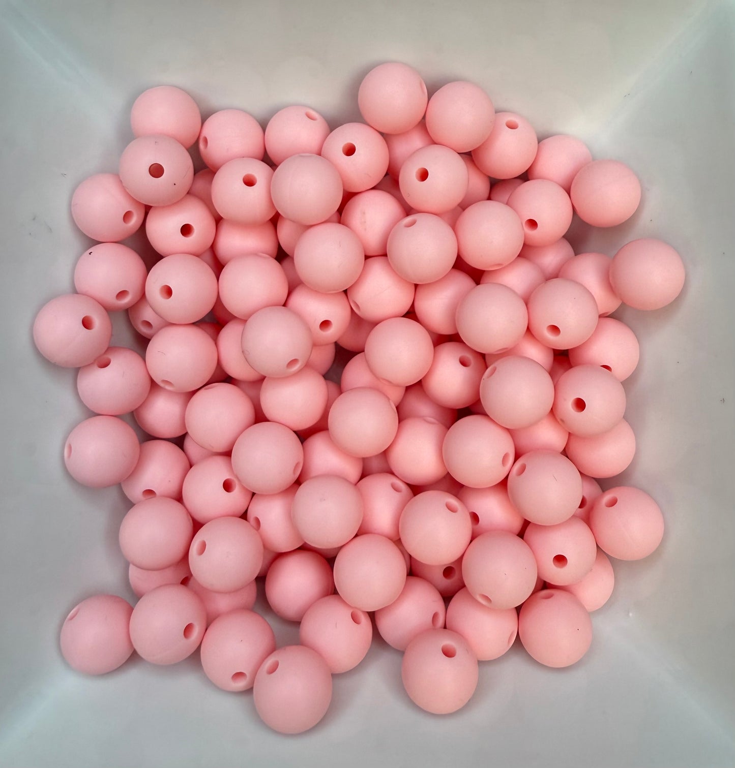 12mm baby pink silicone bead
