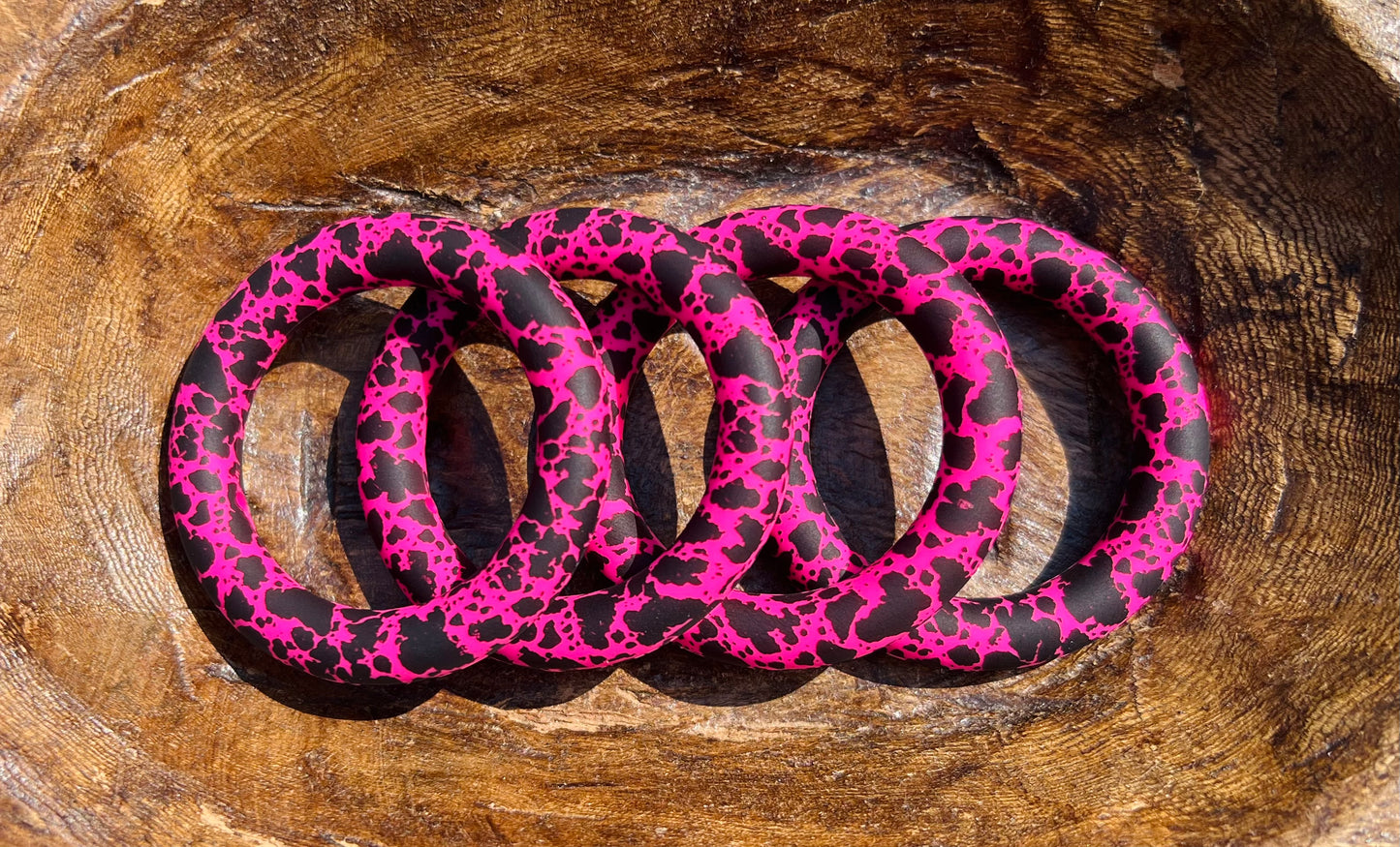 65mm Iconic pink cow hide Ring