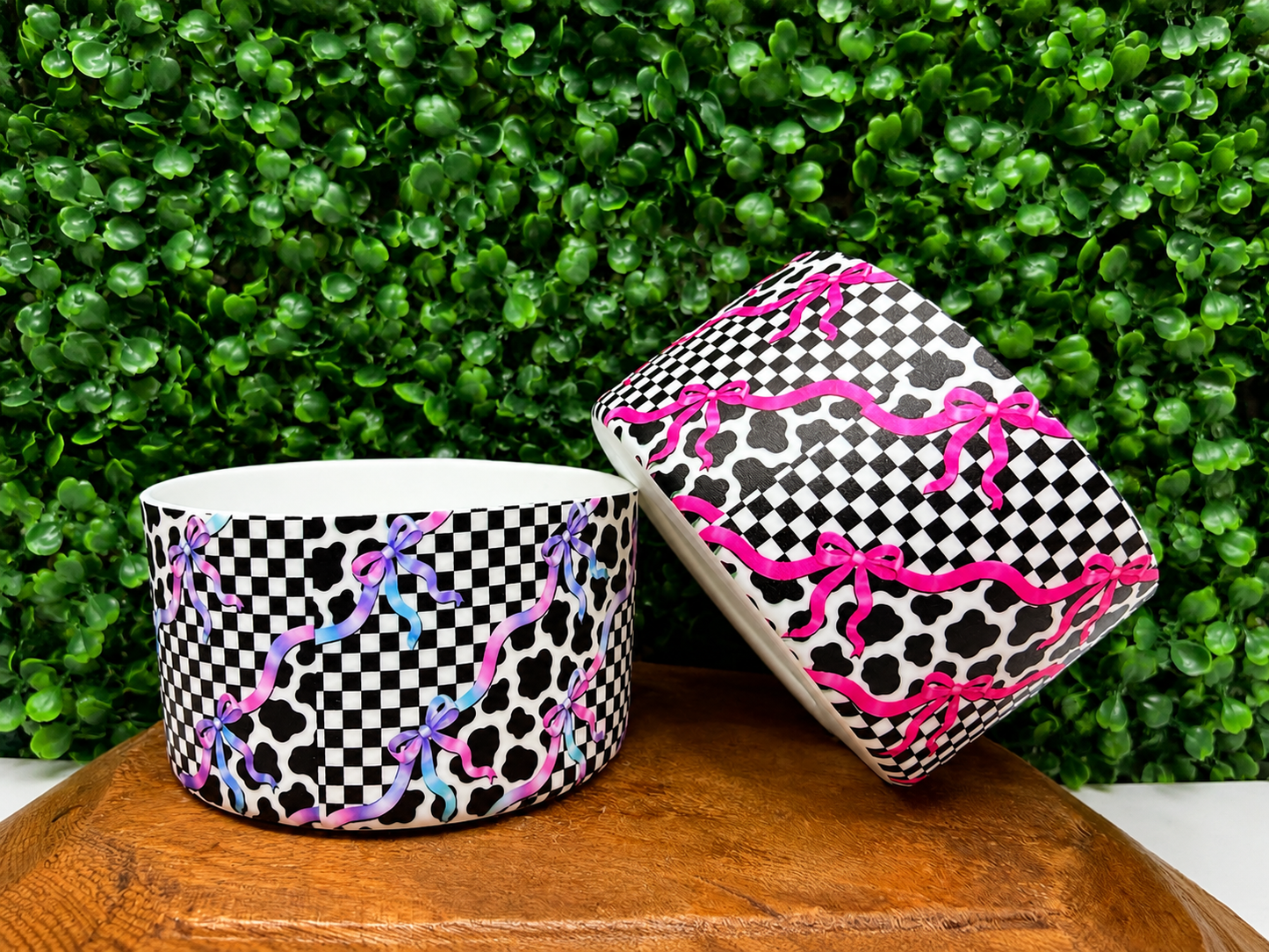 Checkered Cow Charm tumbler boots •Exclusive•