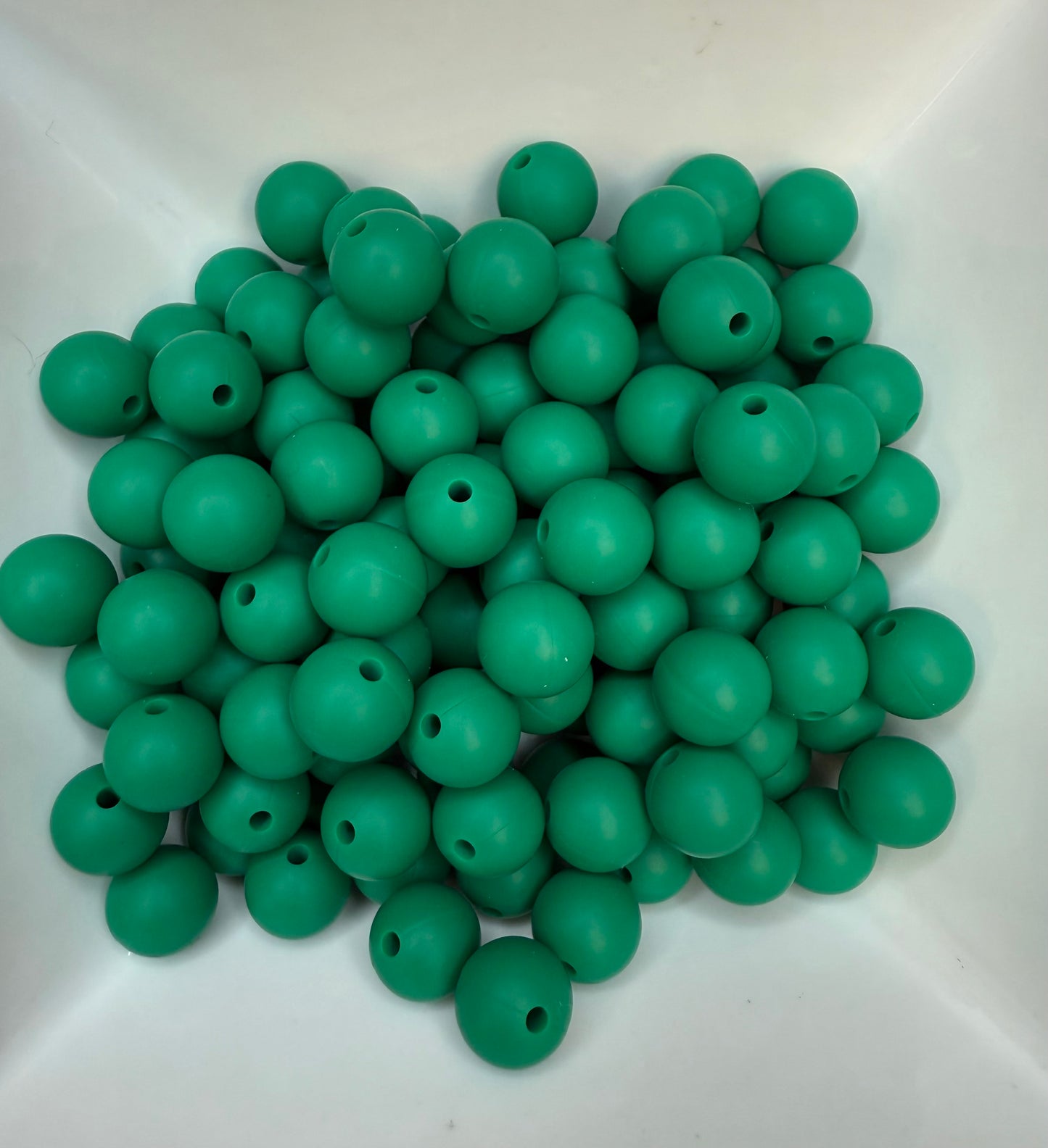 12mm Forest green silicone bead