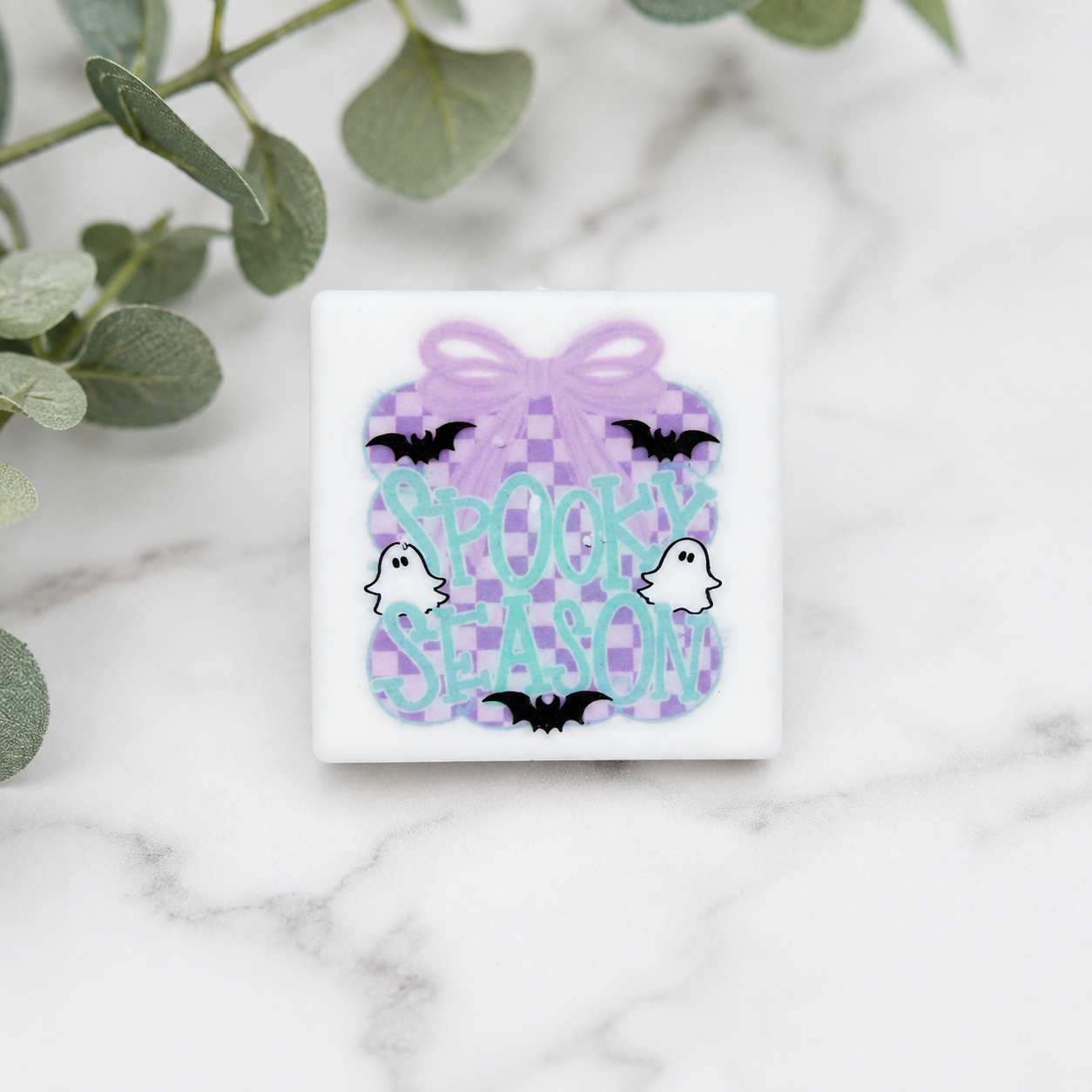 Spooky Season checkered ghost focal •Exclusive•