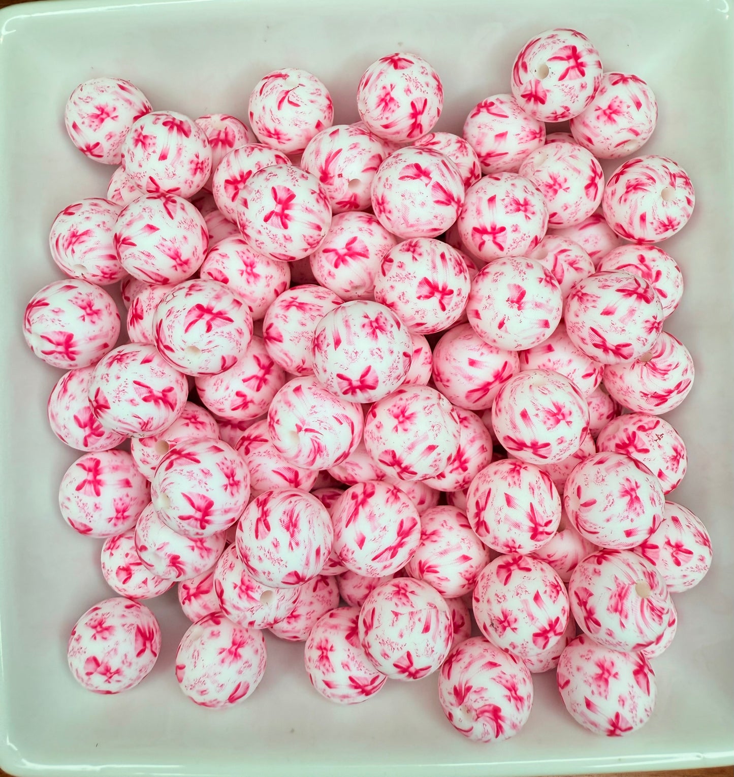 15mm Pink Ribbons & Petals silicone beads EXCLUSIVE