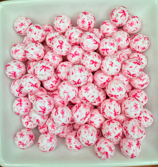 15mm Pink Ribbons & Petals silicone beads EXCLUSIVE