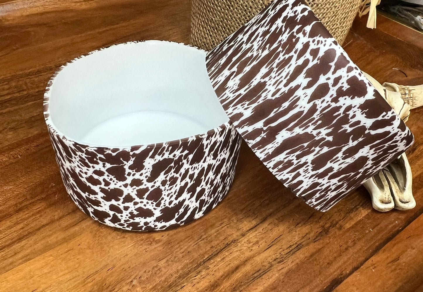 Brown cowhide tumbler boot