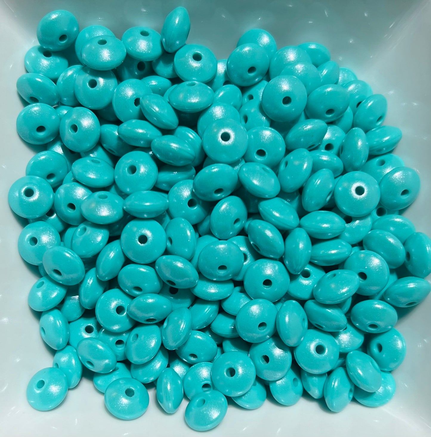 12mm Opal Turquoise lentils