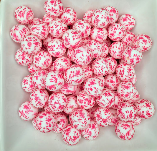 15mm Hot pink Floral silicone beads EXCLUSIVE