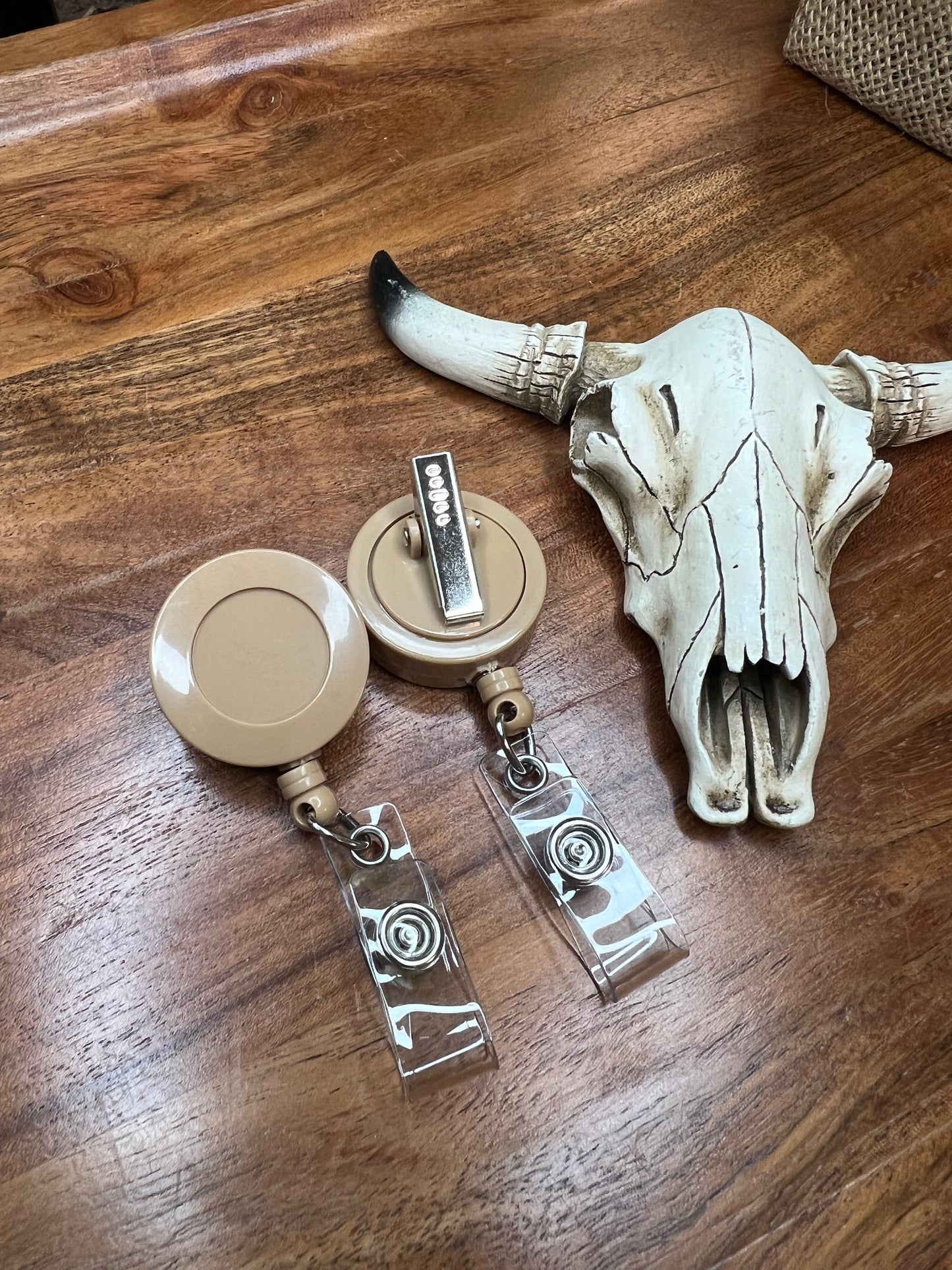 Tan Badge Reel
