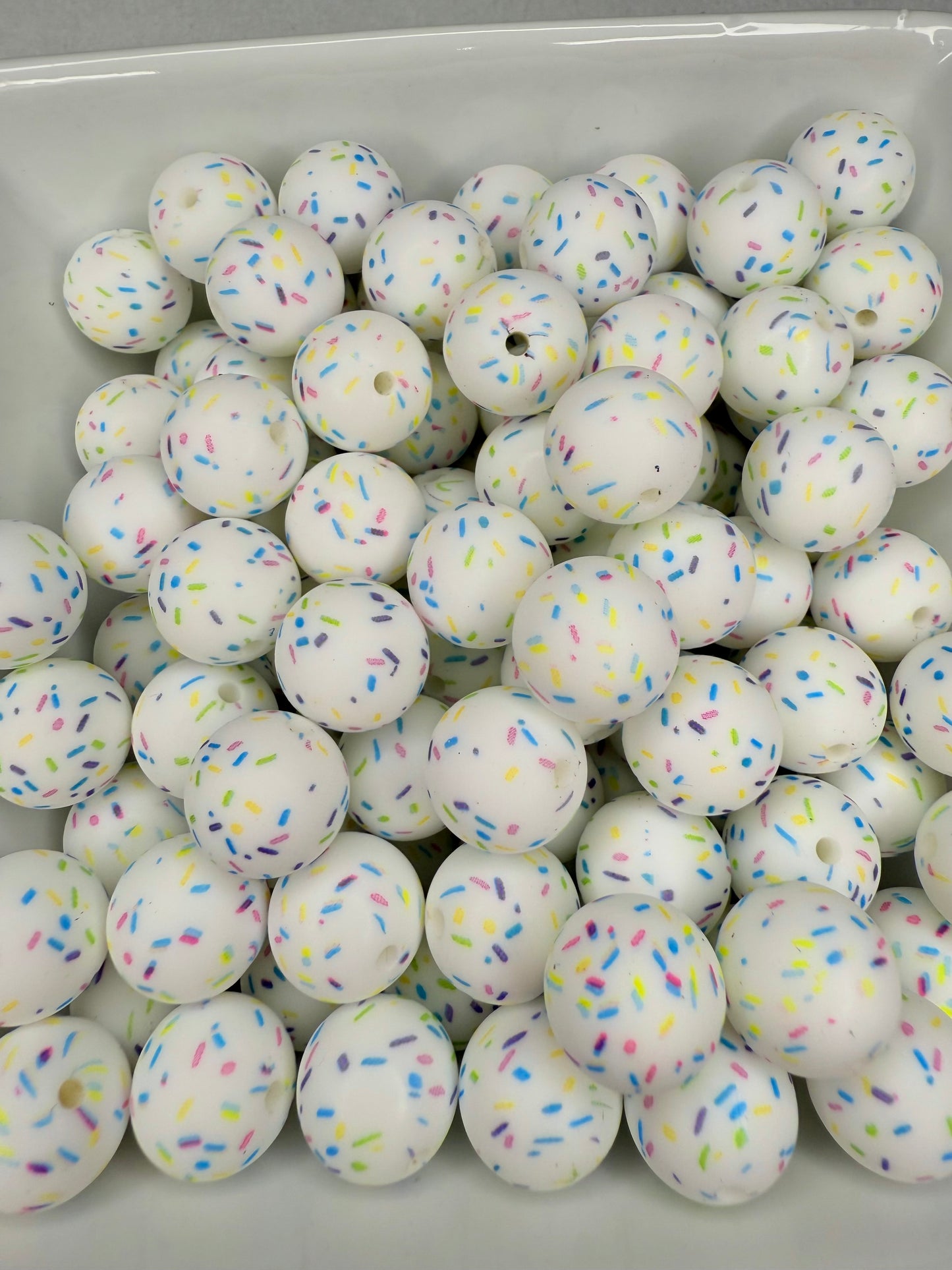 15mm Sprinkle printed beads (pack of 5)