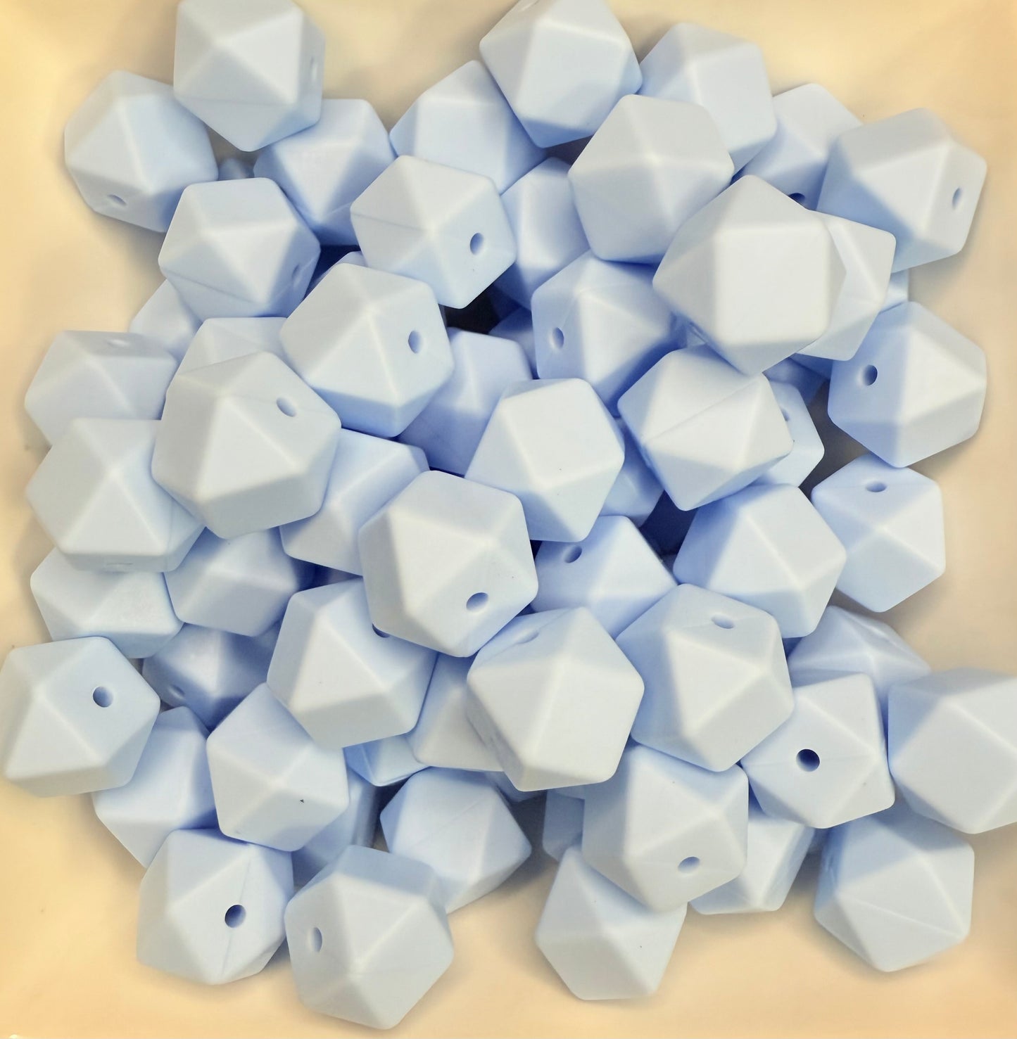 14mm Baby blue hexagon