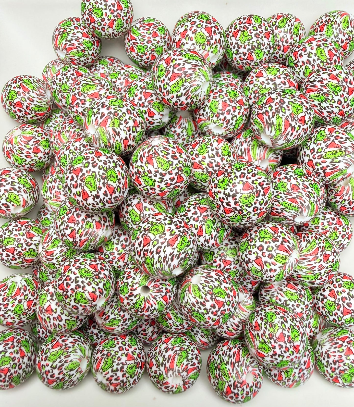 15mm Leopard Mean one printed beads (pack of 5)