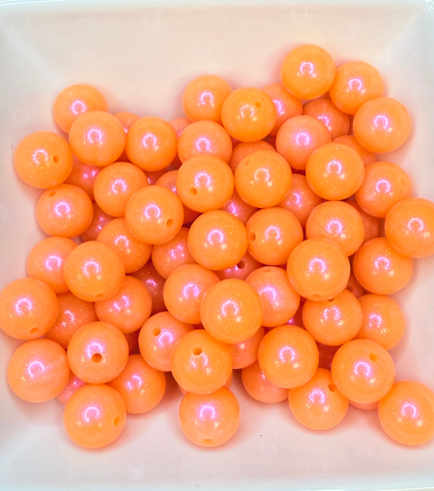 15mm Opal Glitter Summer vibes silicone beads (pack of 5)