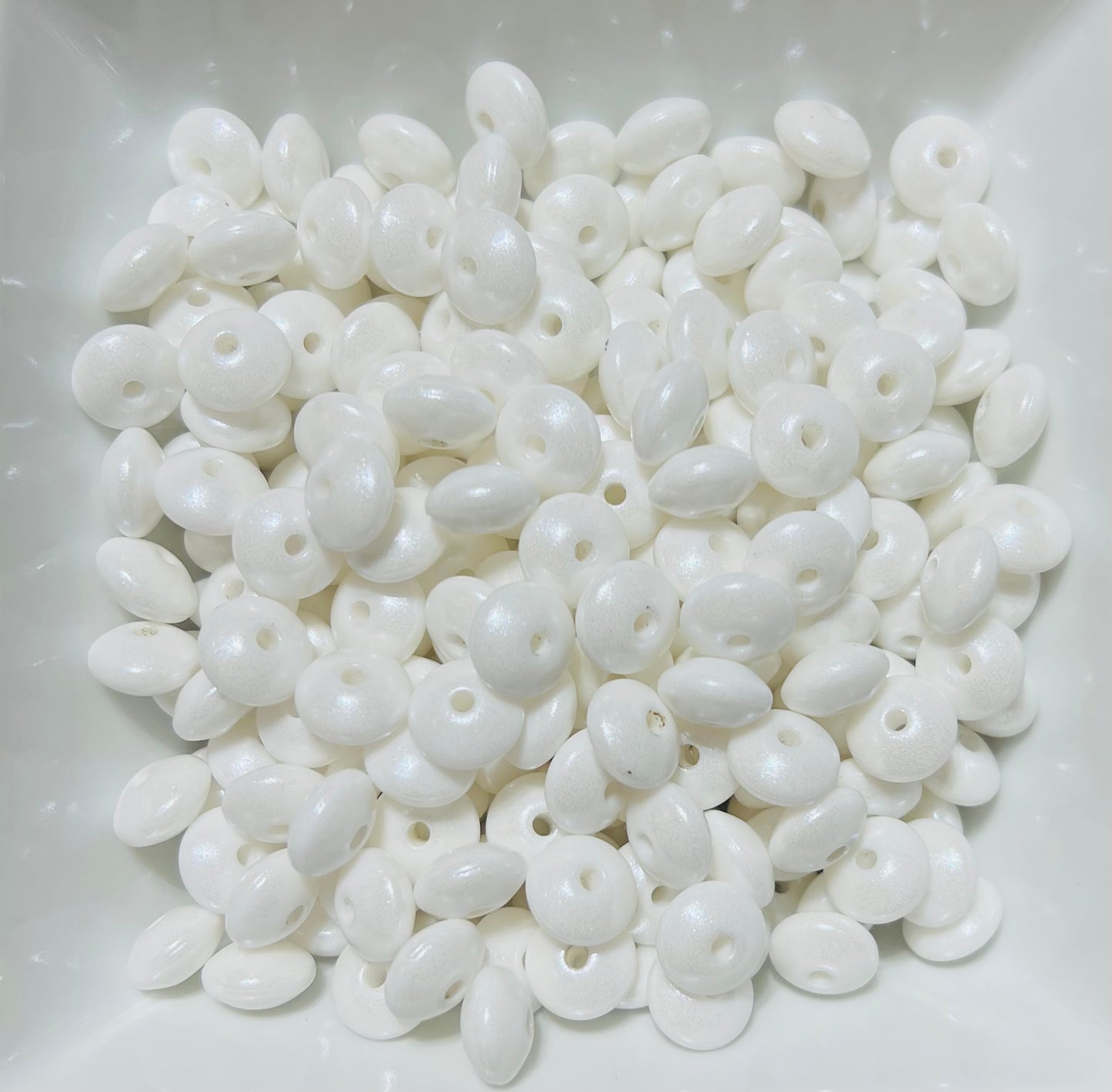 12mm Opal white lentils