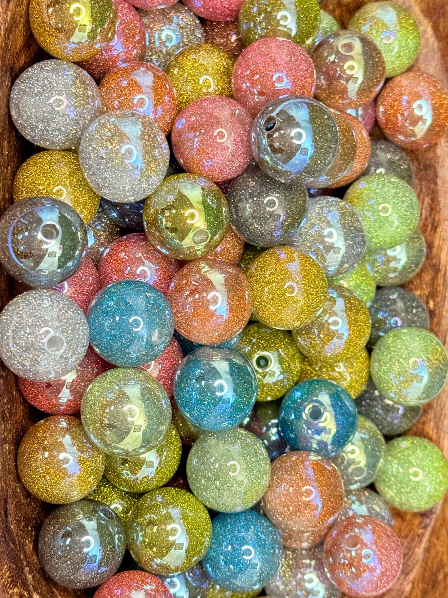 20mm glitter shimmer acrylic beads (pack of 5)