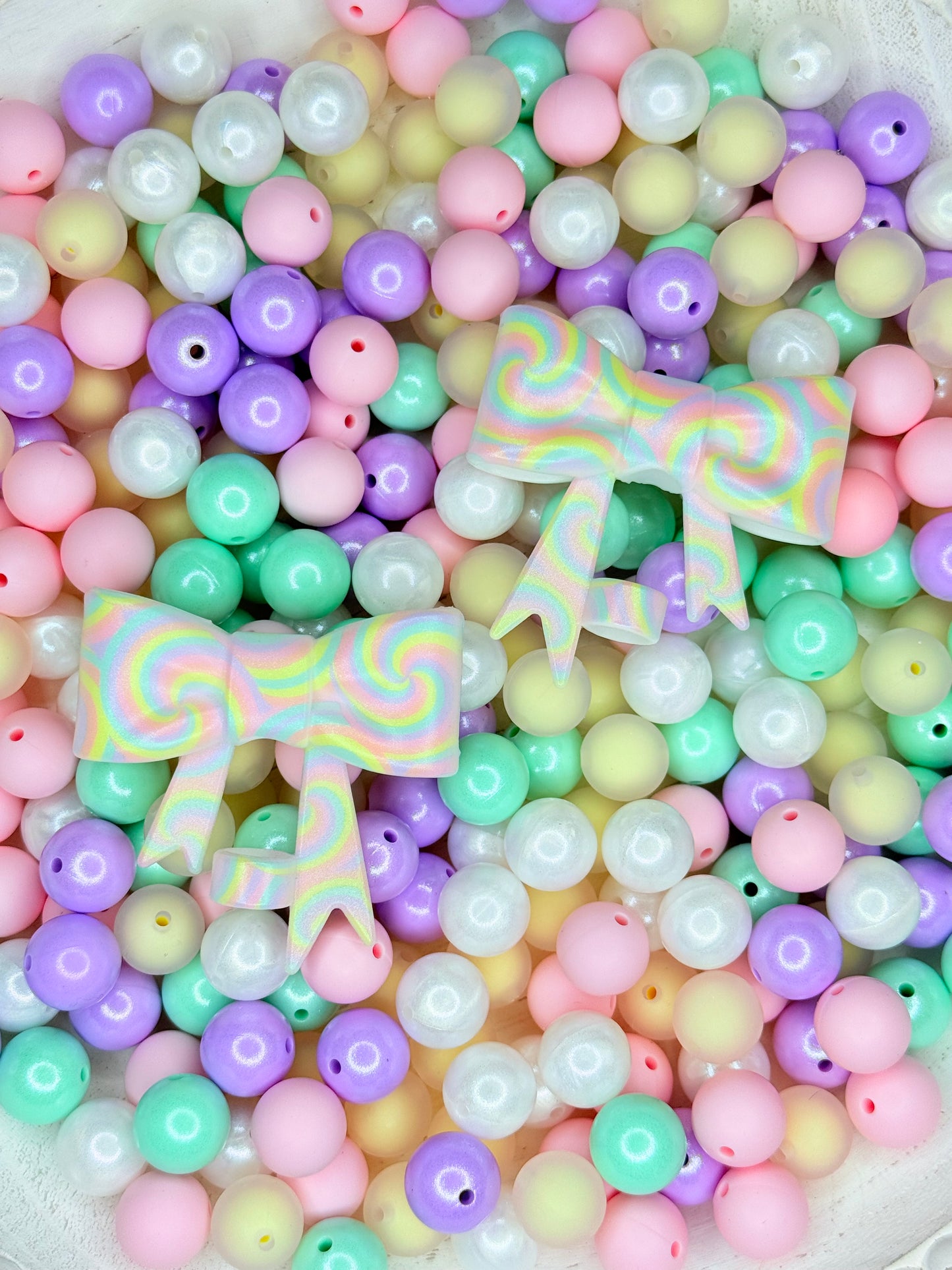 Opal Candy cloud strawtopper bows •Exclusive•