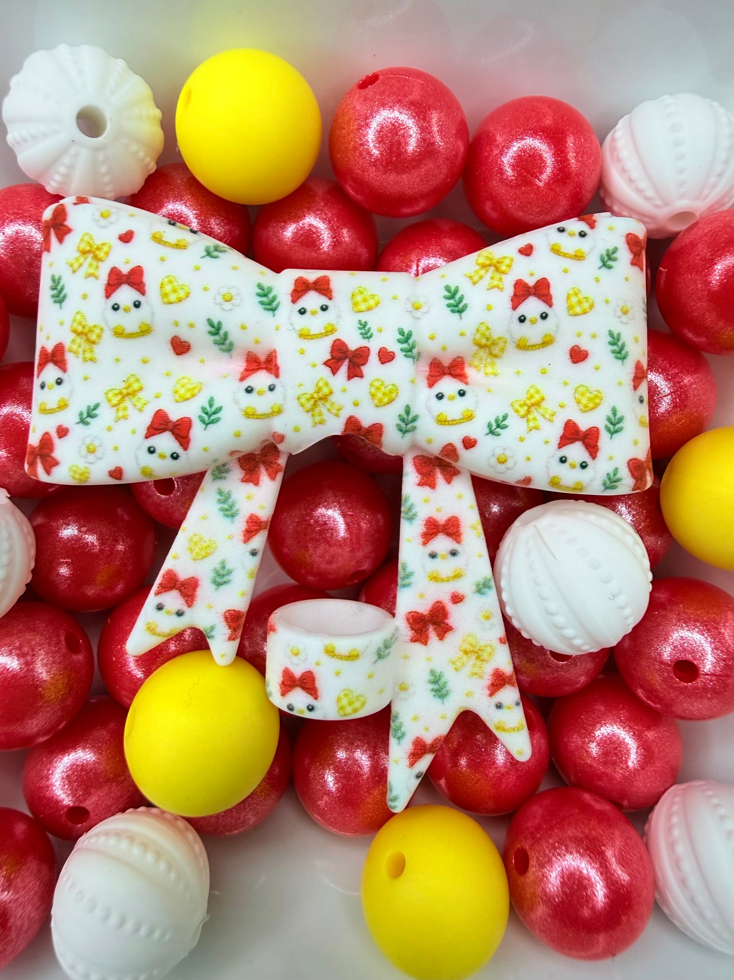 Callie the Chicken Printed strawtopper bow •Exclusive collab•
