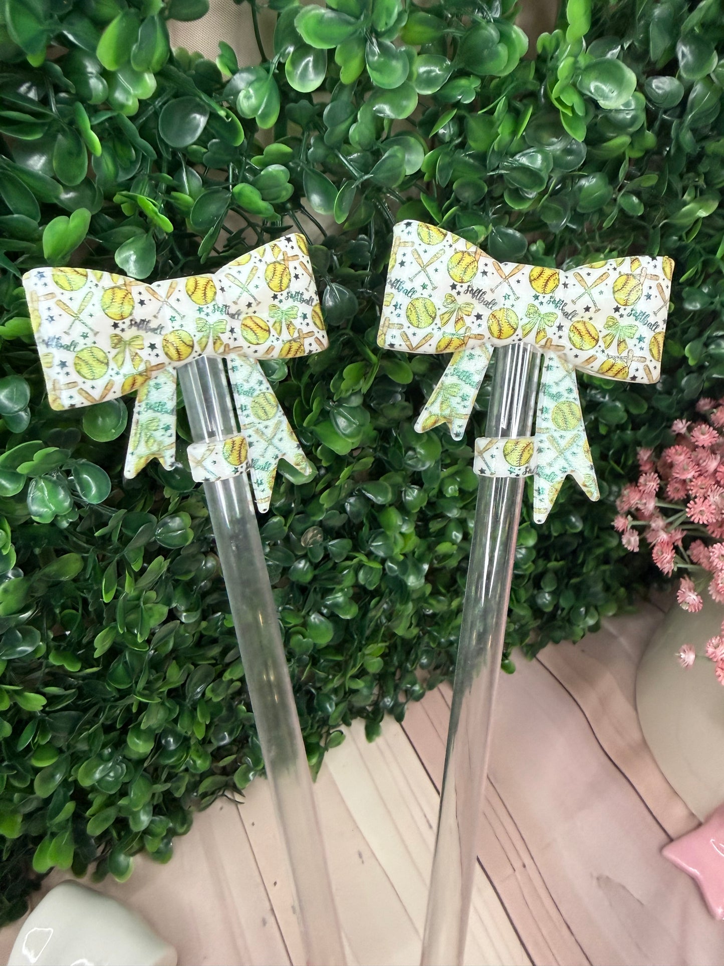 Opal Softball bow strawtoppers Exclusive