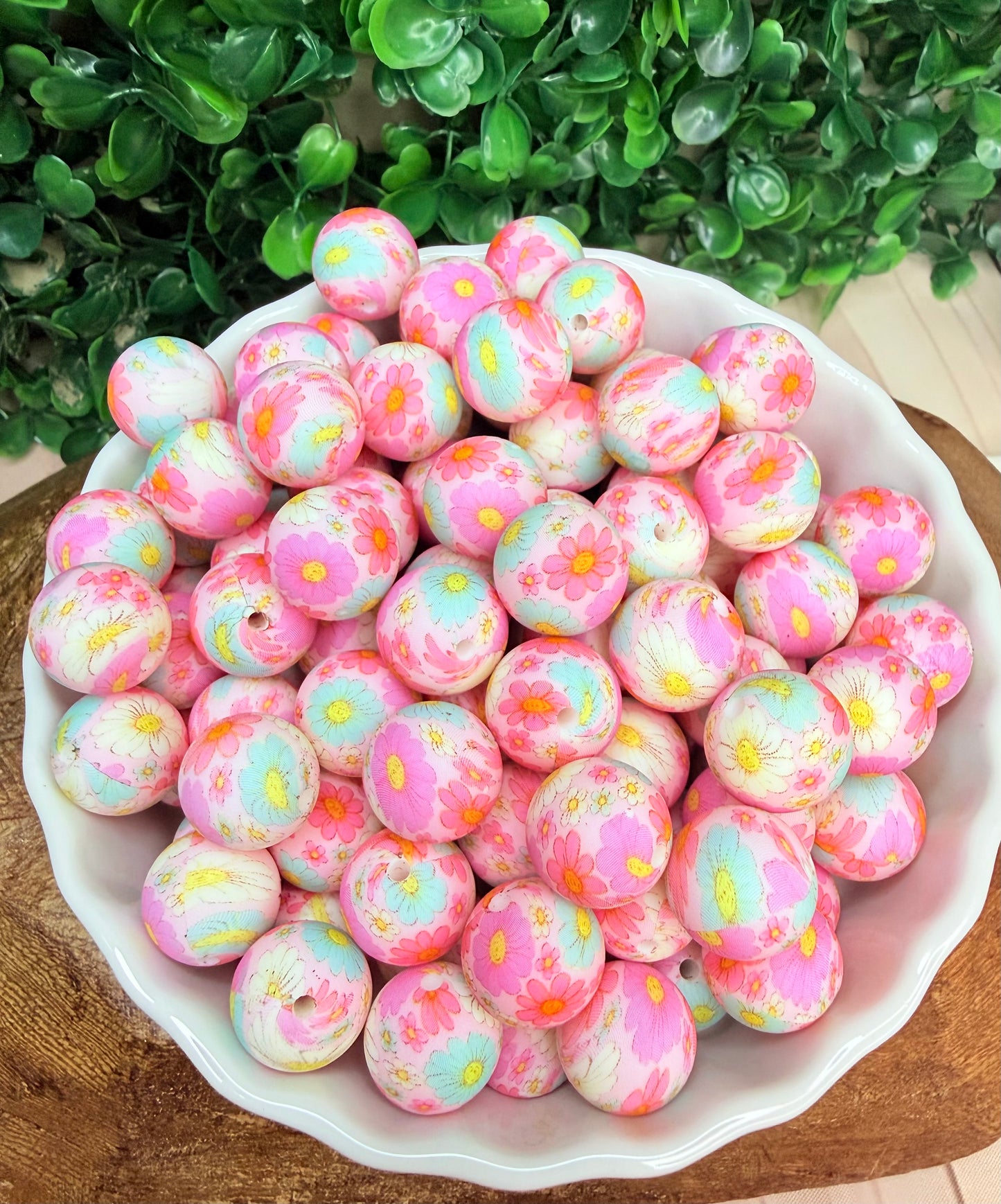 15mm Summer Daisy silicone beads •Exclusive•