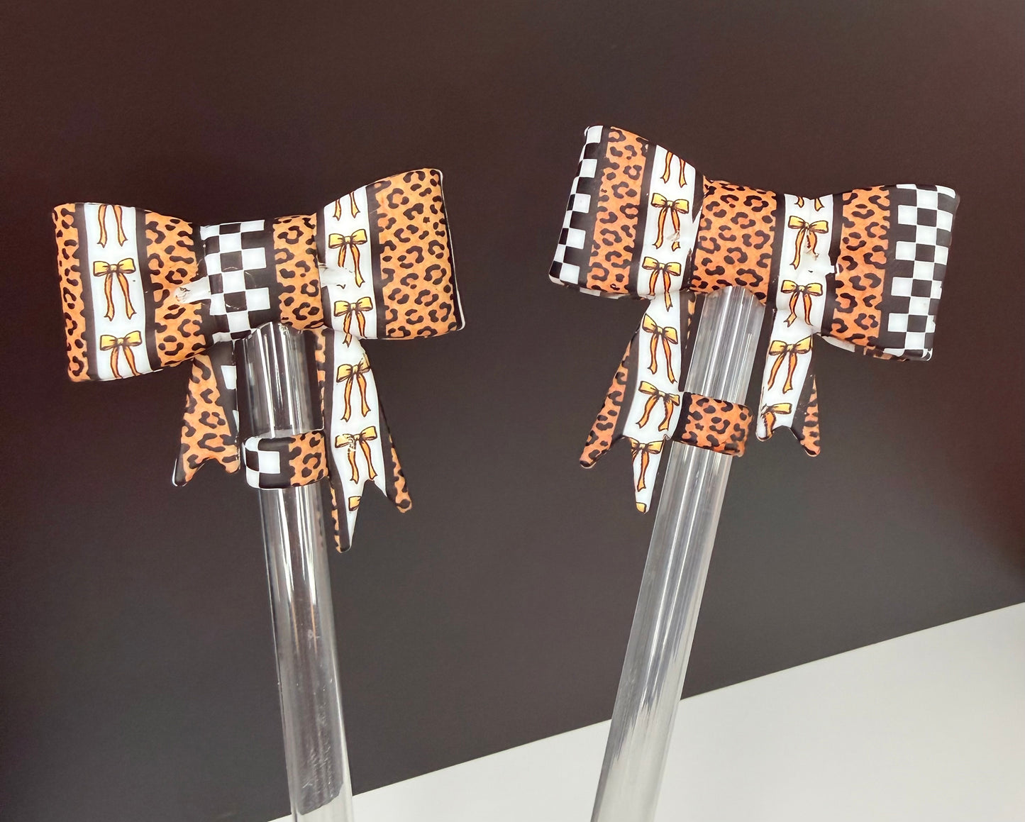 Pretty in leopard strawtopper bow •Exclusive collab•