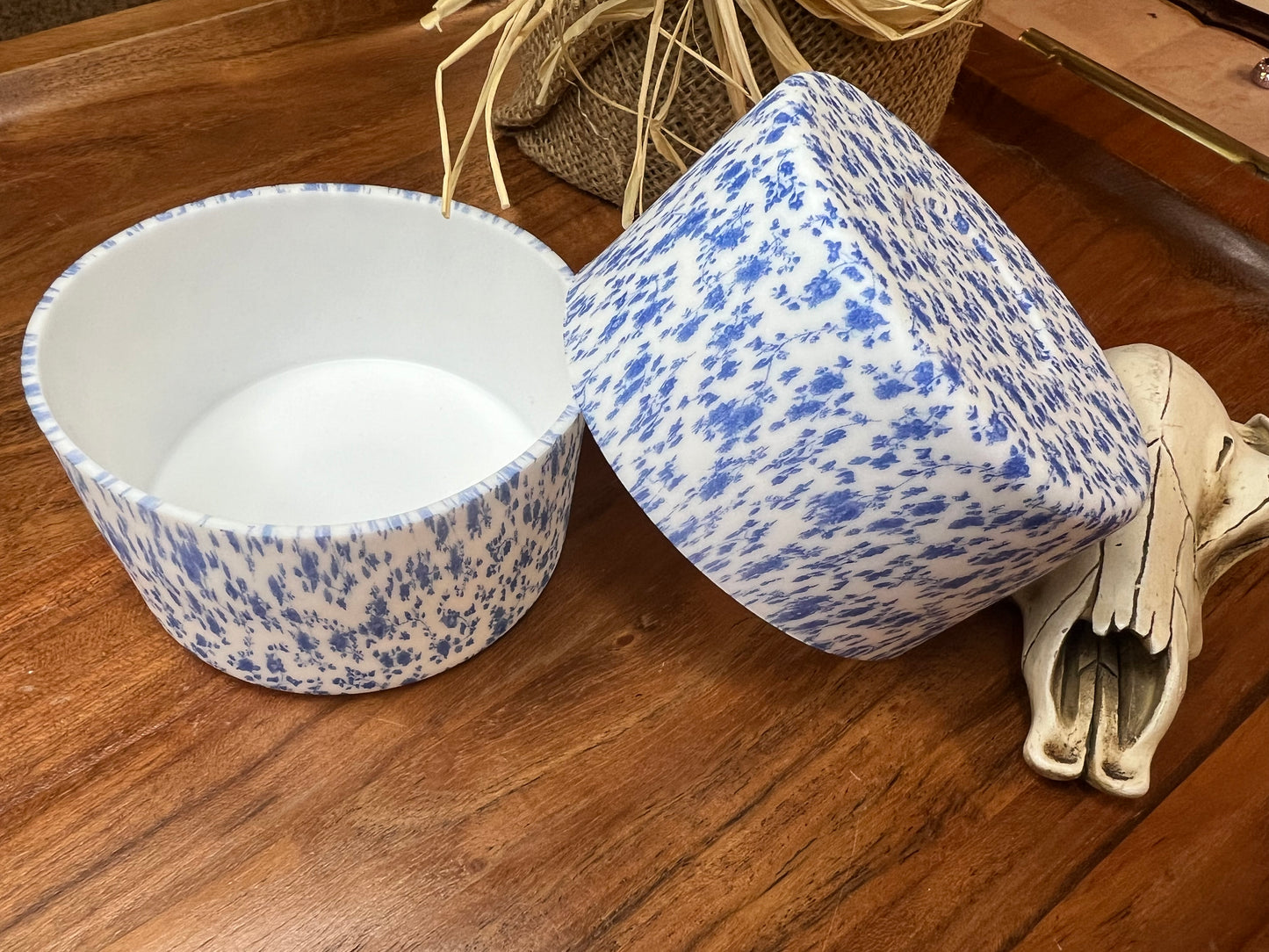 Rosette floral blue Tumbler boot