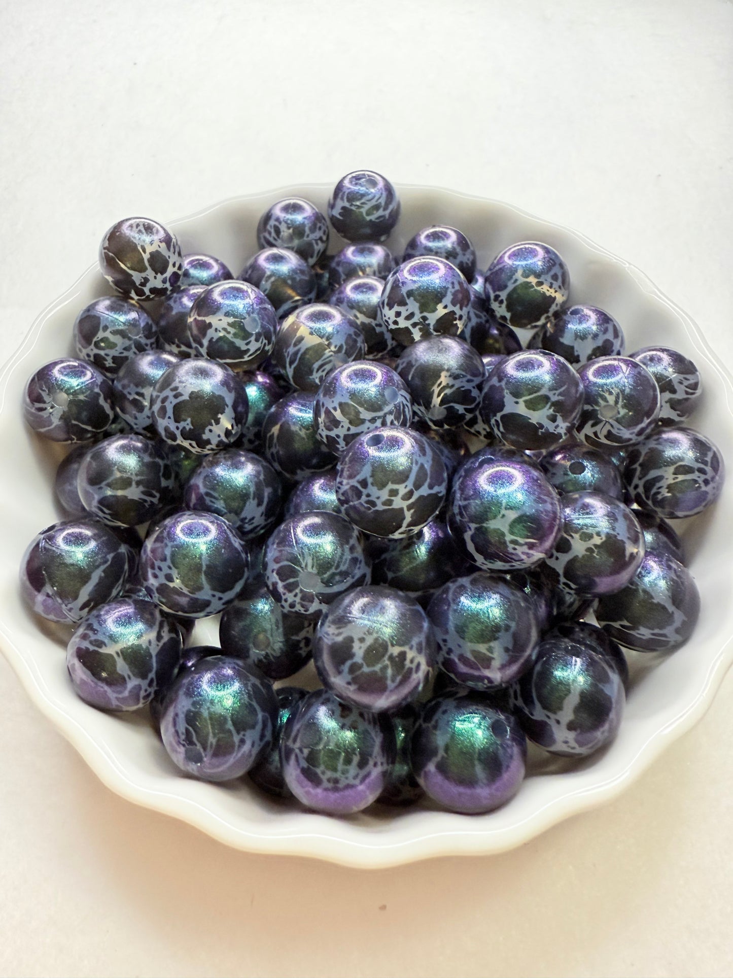 15mm opal Translucent black cowhide silicone beads (pack of 5)