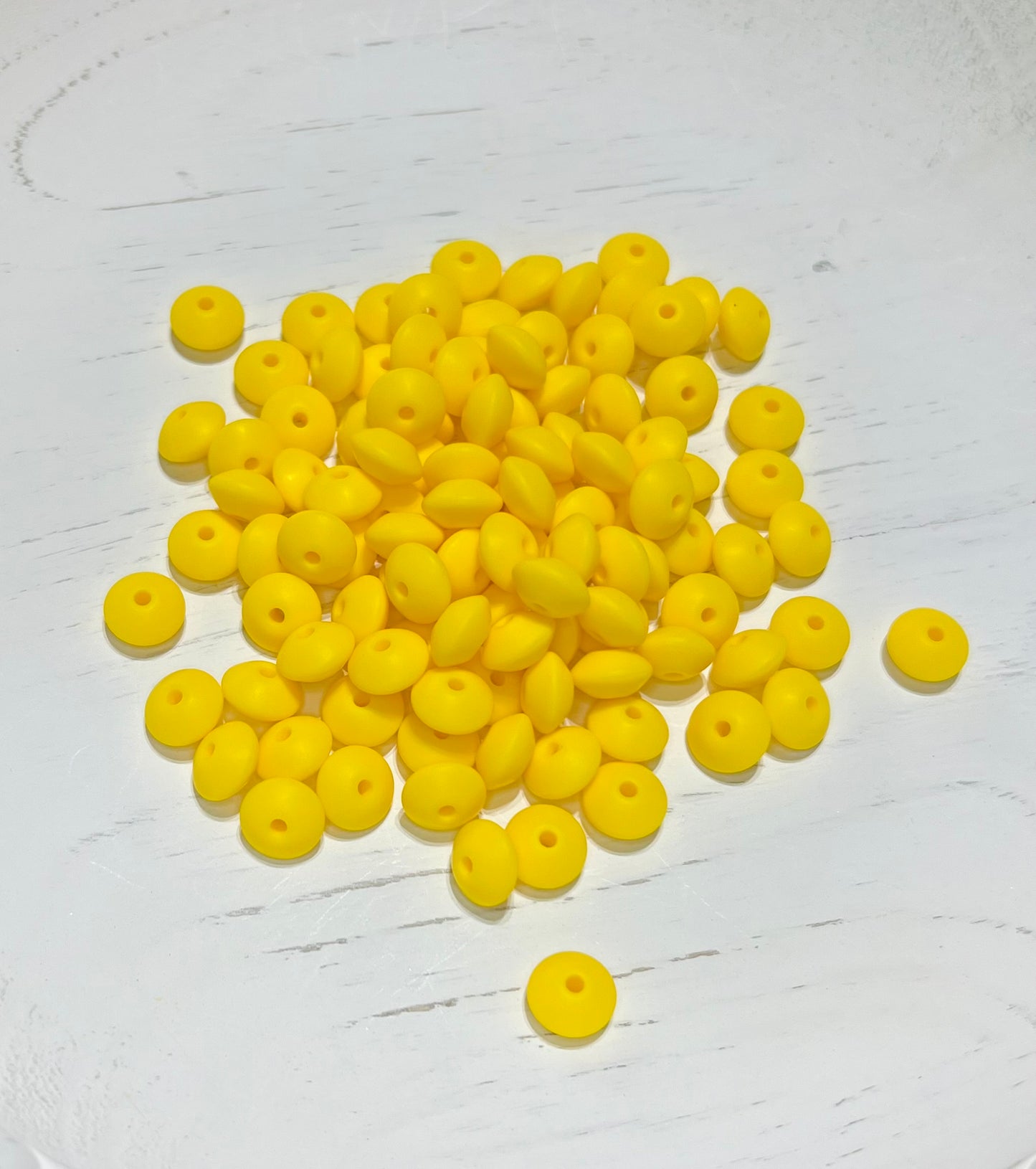12mm Yellow Lentil bead