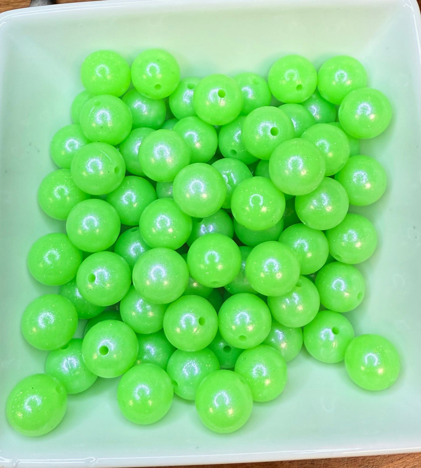 15mm Opal Glitter Summer vibes silicone beads (pack of 5)