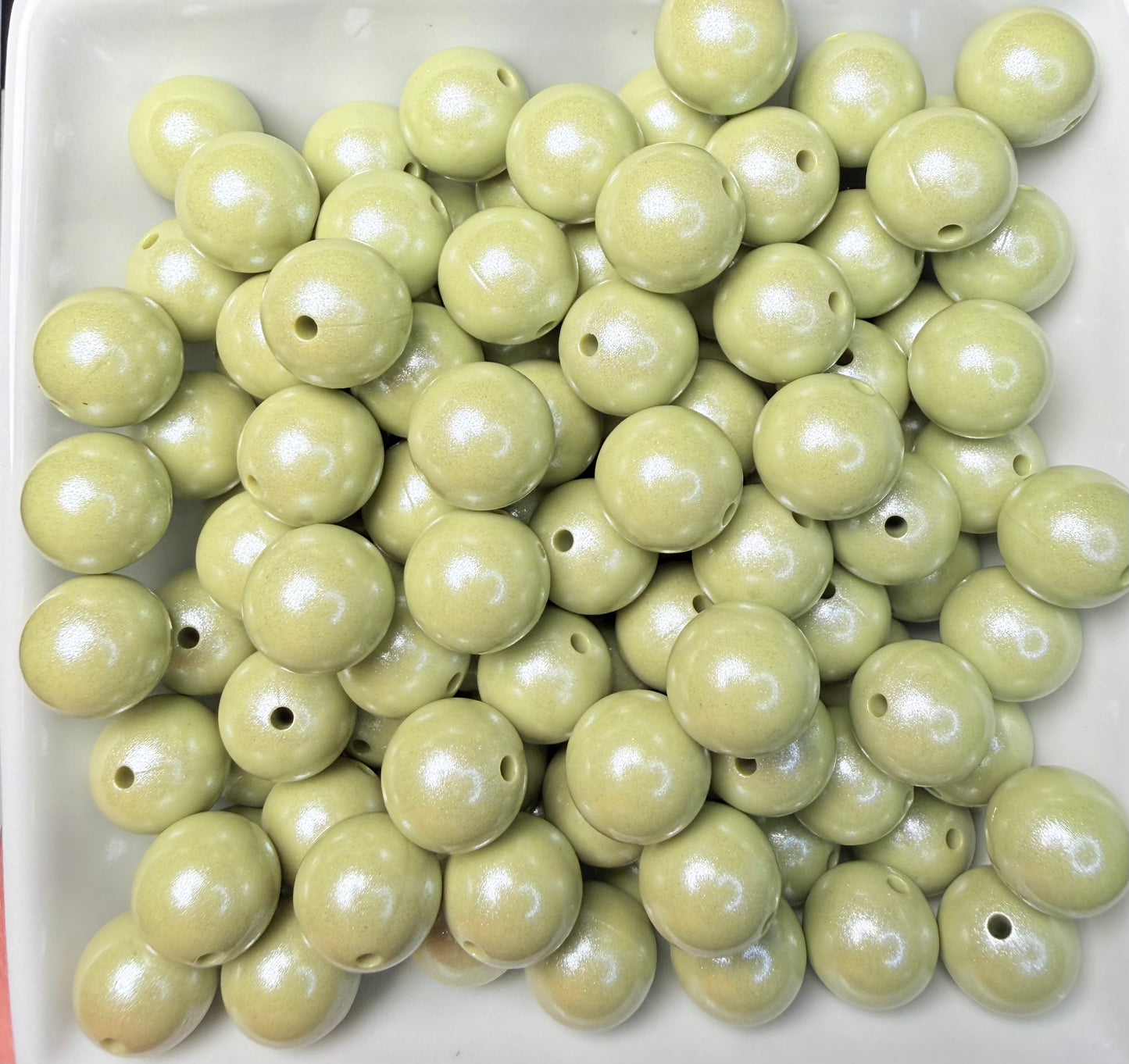15mm Opal Sage silicone bead
