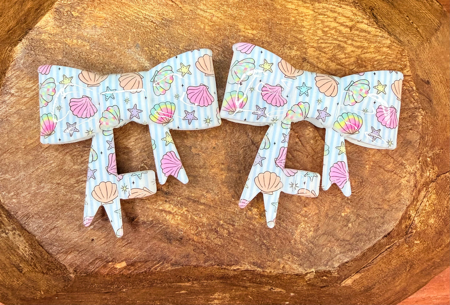 Liquid starfish and shells strawtopper bow •Exclusive•