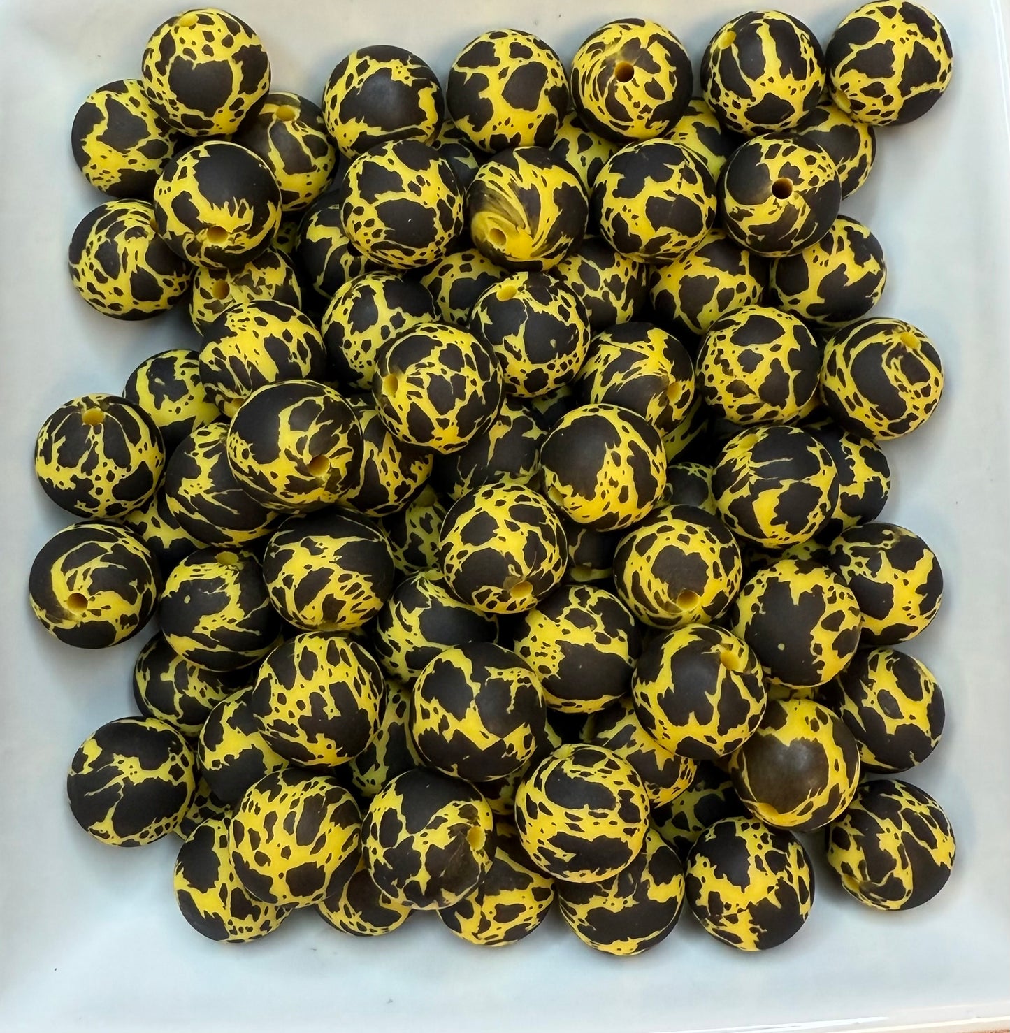 15mm Sunshine yellow cowhide beads EXCLUSIVE