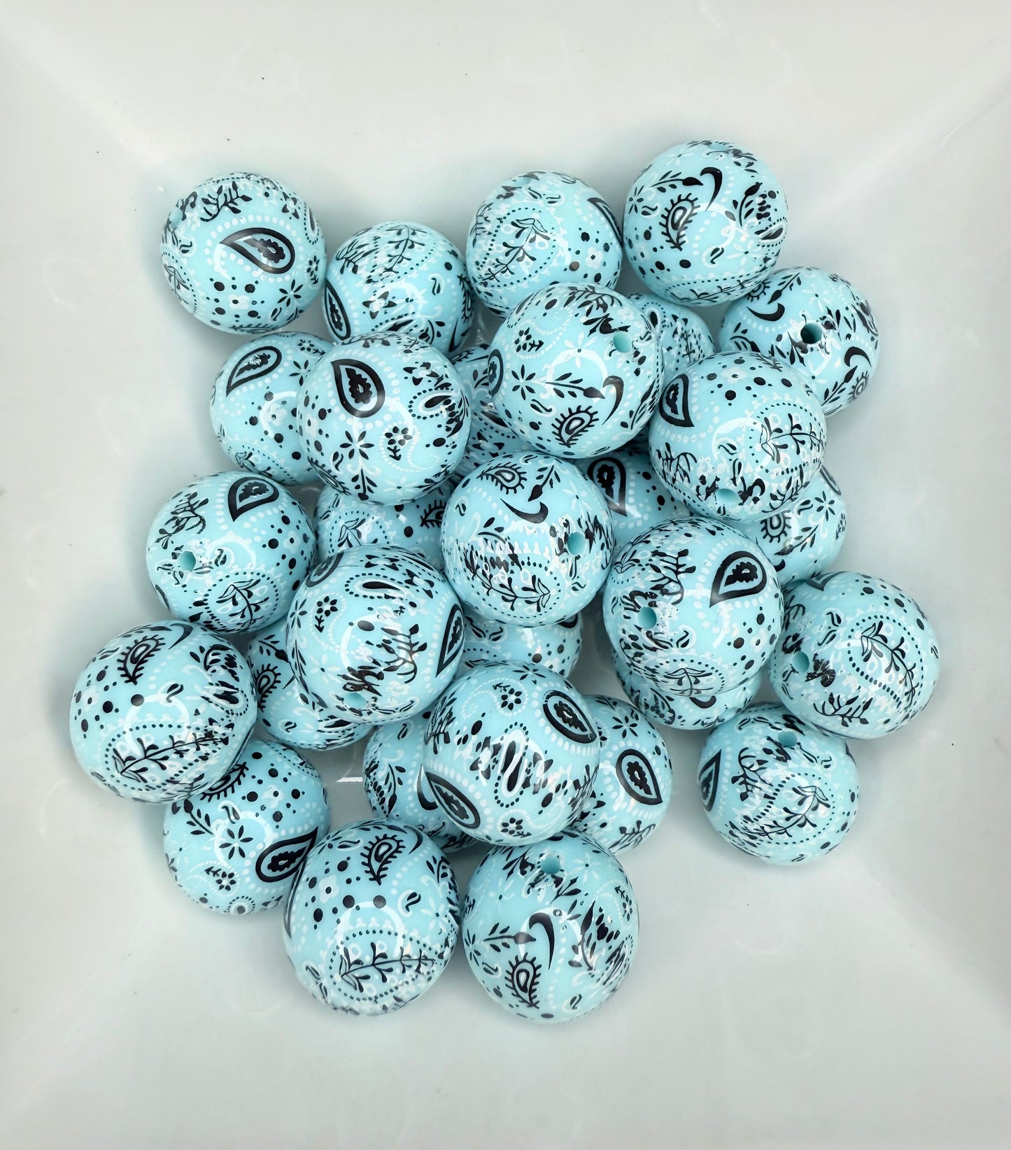 20mm Bandanna printed acrylic beads
