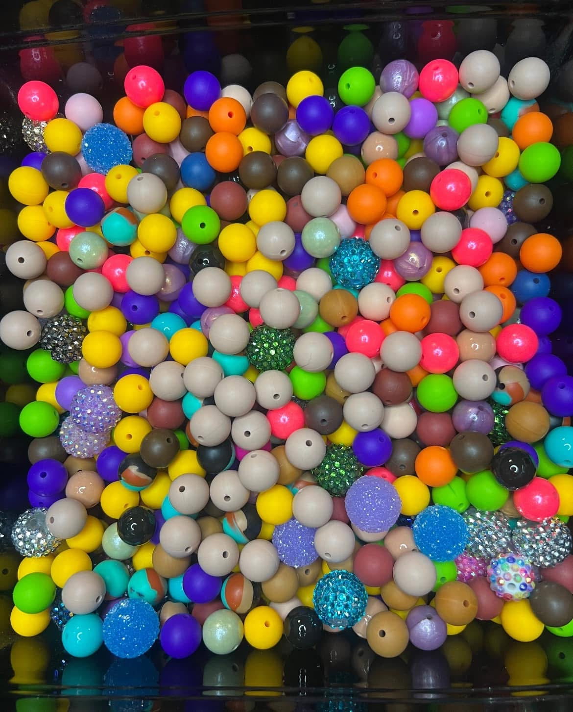 Solid beads with a splash of acrylics