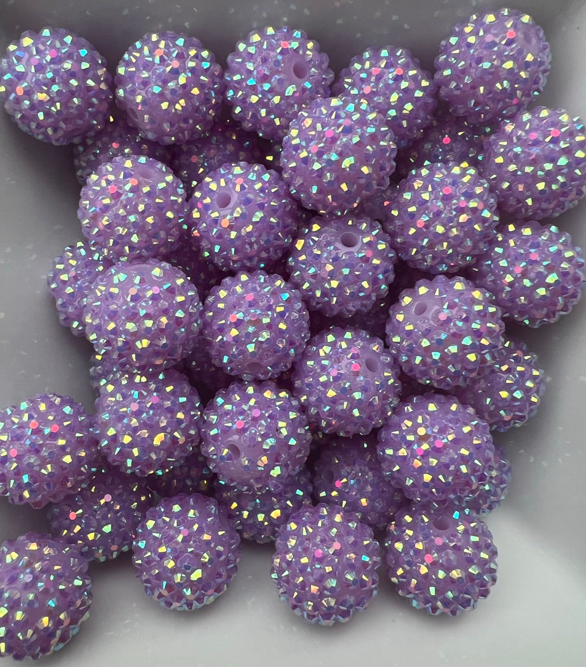 20mm Purple Rhinestone acrylic beads