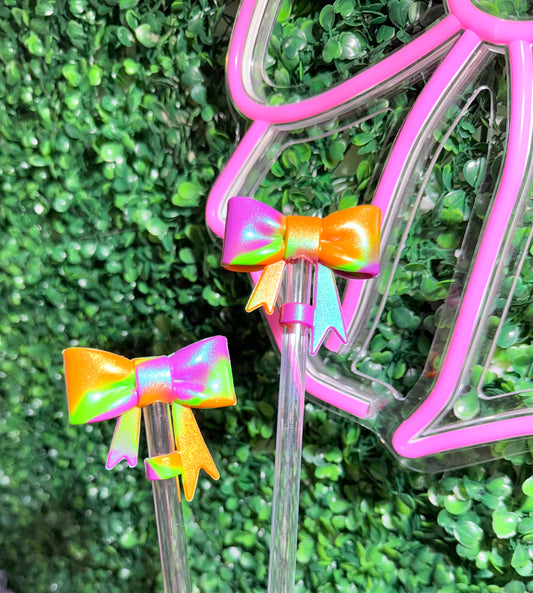 Opal Halloween Swirl strawtopper bow