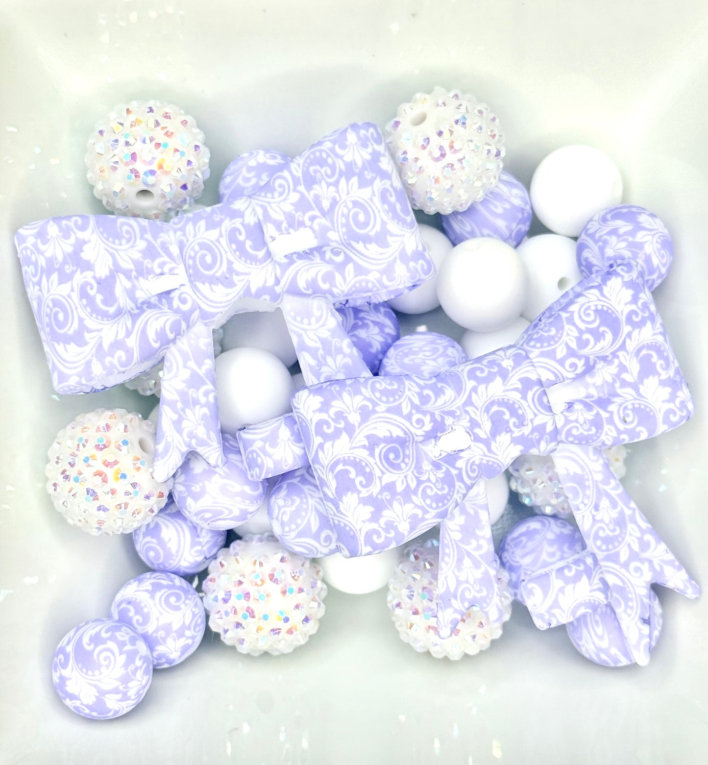 Lavender tooled strawtopper bows •Exclusive•
