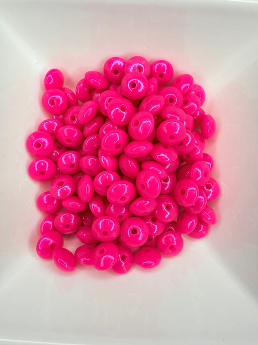 12mm opal hot pink lentils (pack of 5)