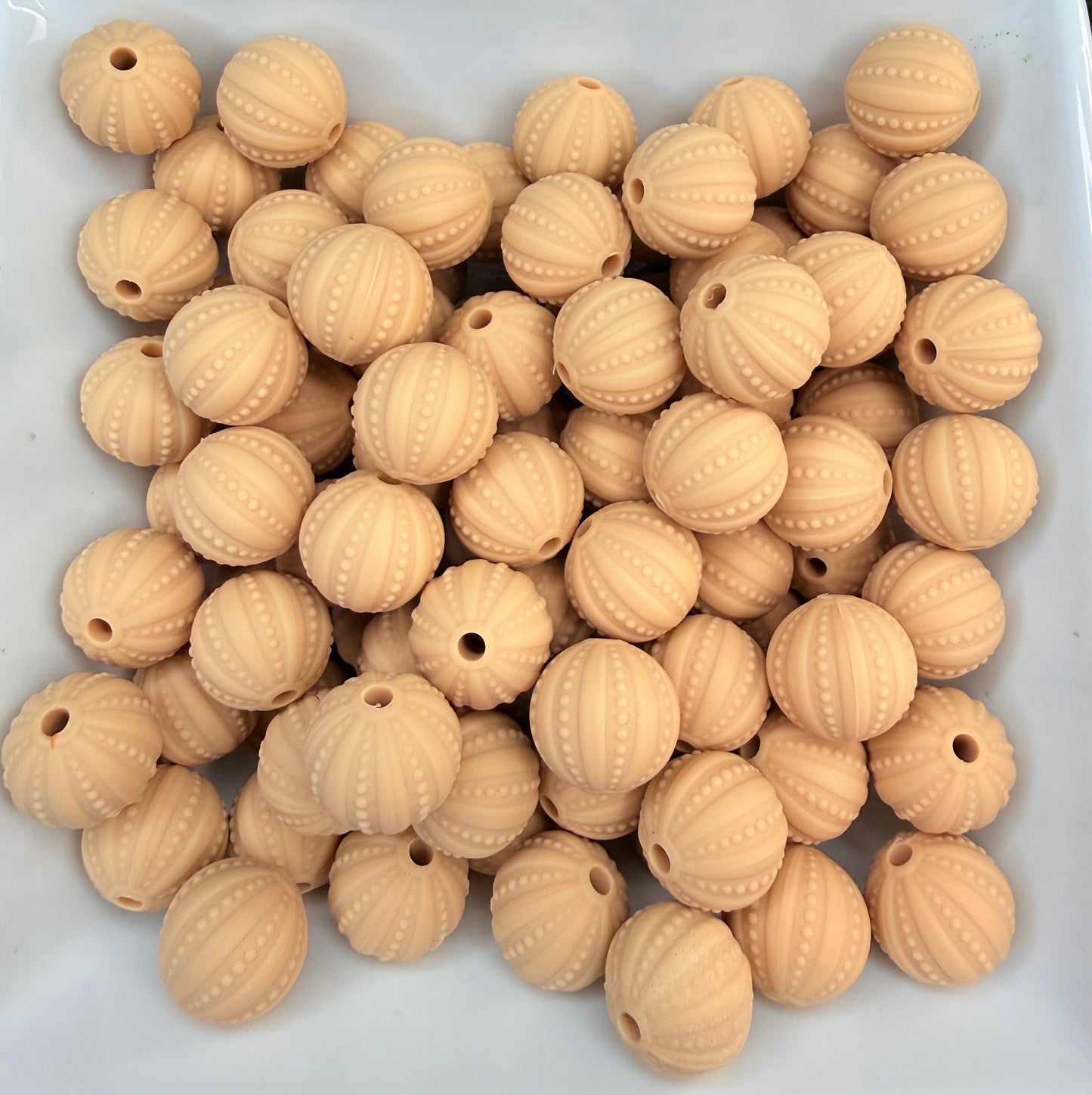 15mm Embossed silicone beads •Exclusive•
